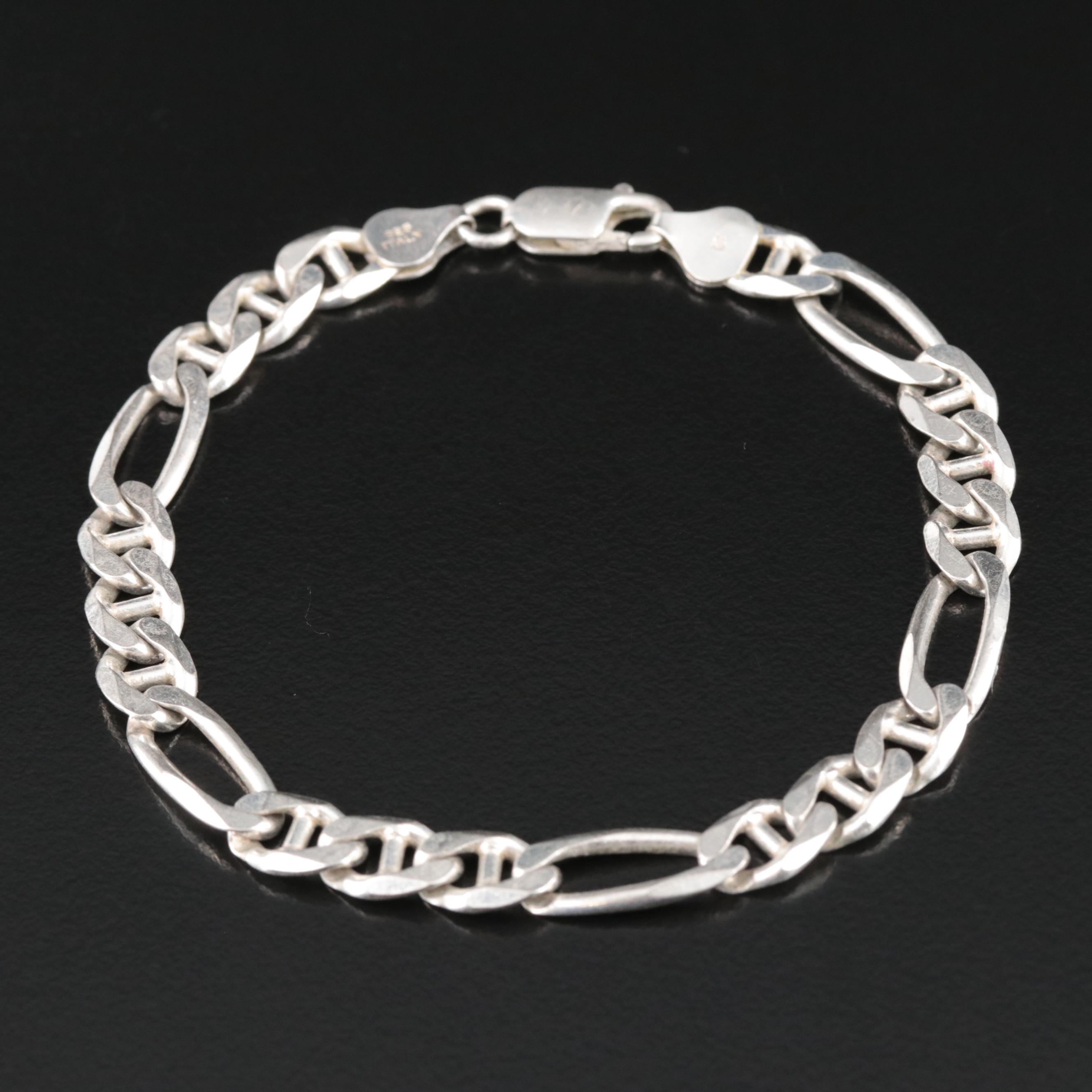 Italian Sterling Figaro Bracelet