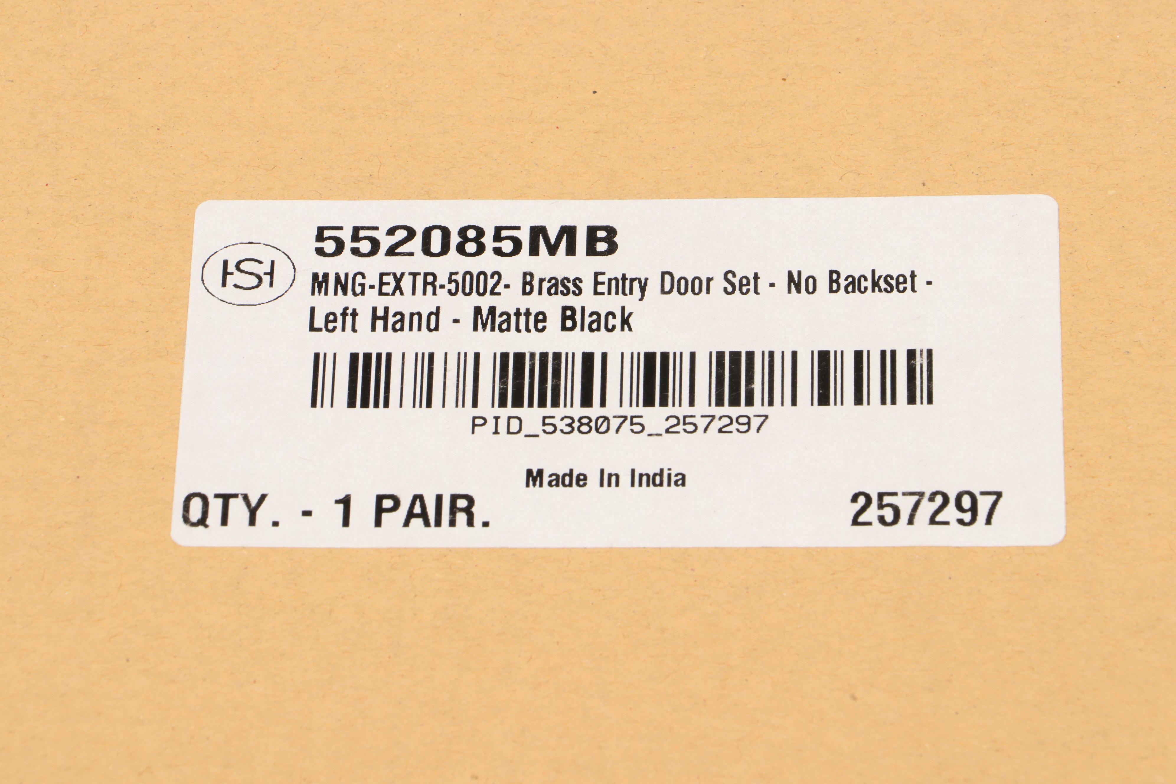 Signature Hardware Matte Black Brass Entry Door Set