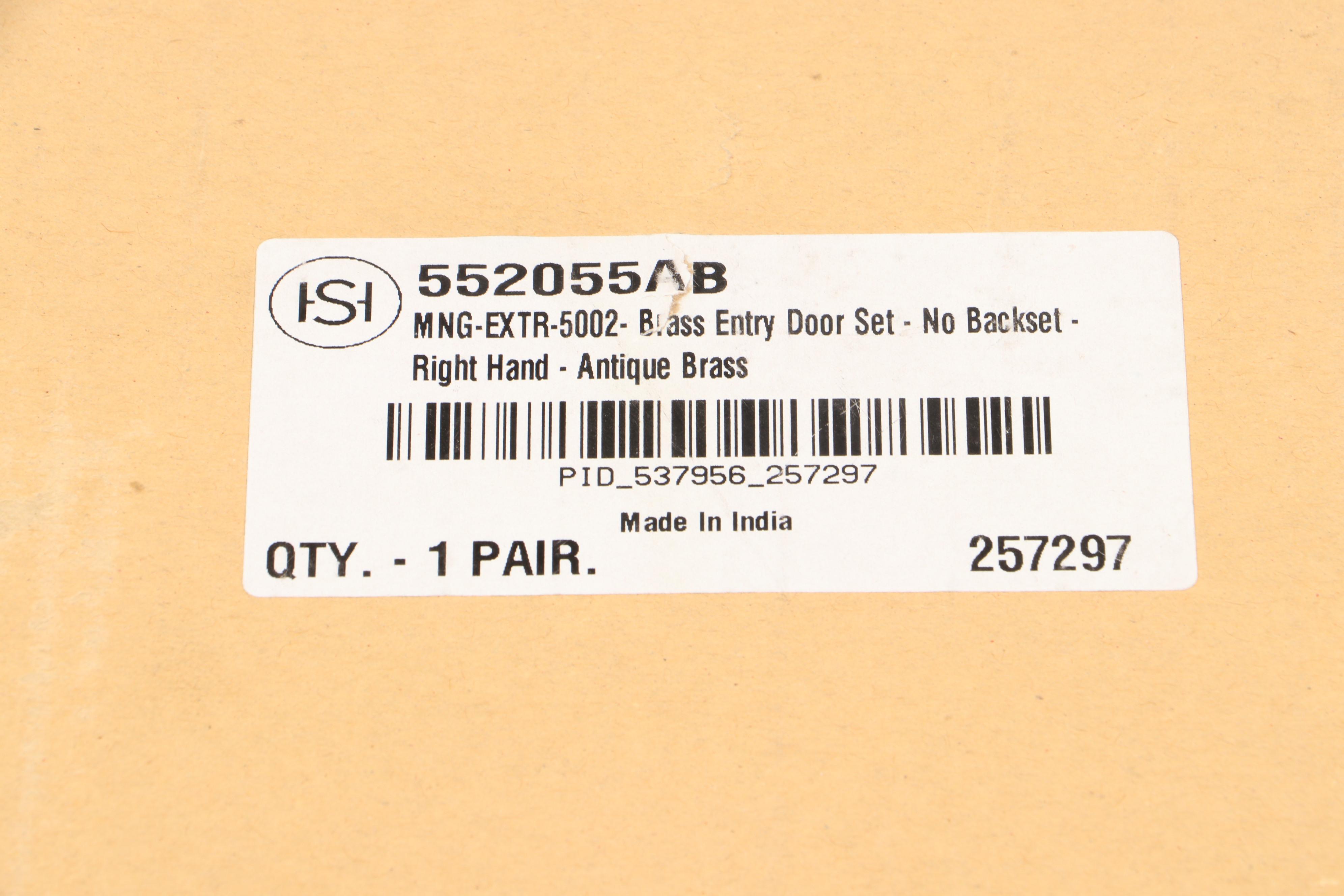 Signature Hardware Antique Brass Entry Door Set