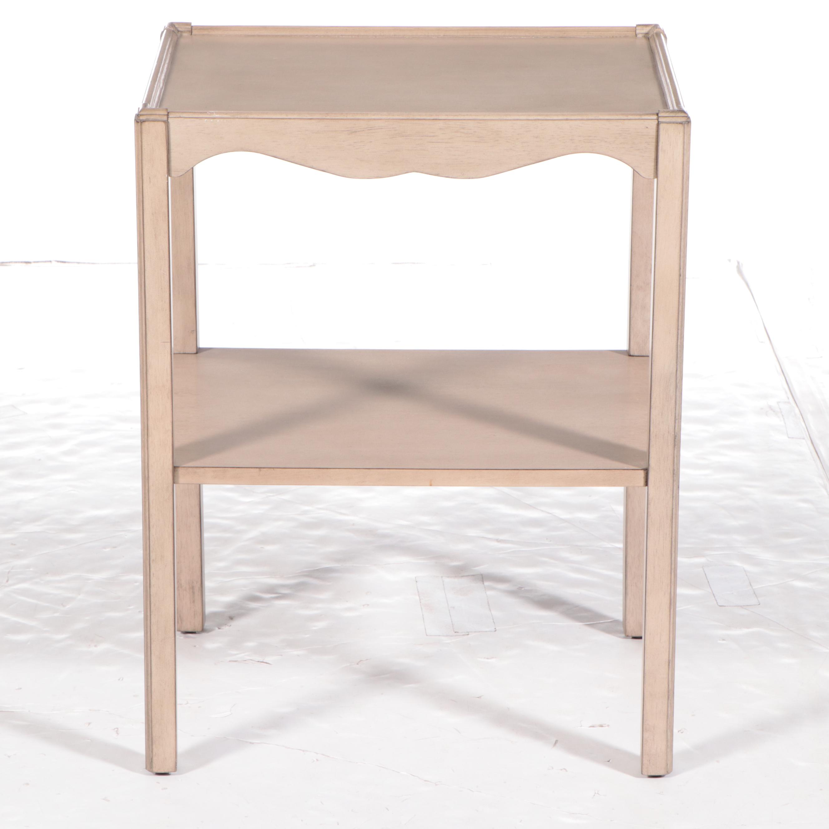 Contemporary Cerused Wood (Painted) Finish Side Table