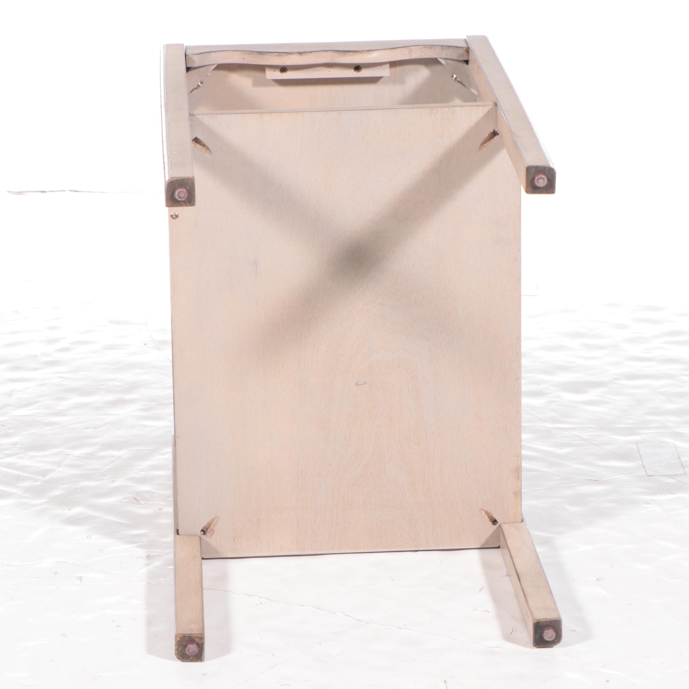 Contemporary Cerused Wood (Painted) Finish Side Table