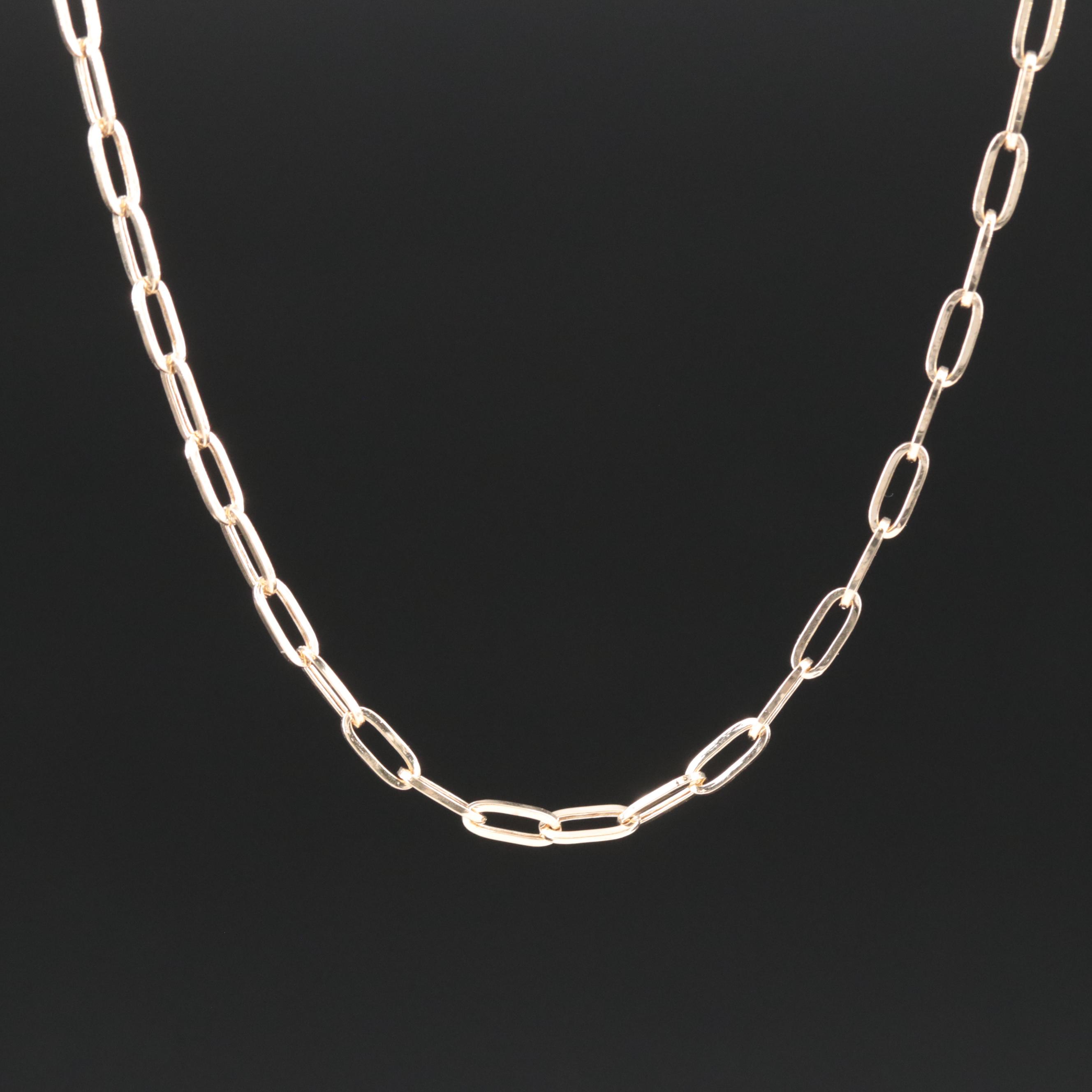 14K Paper Clip Chain Necklace