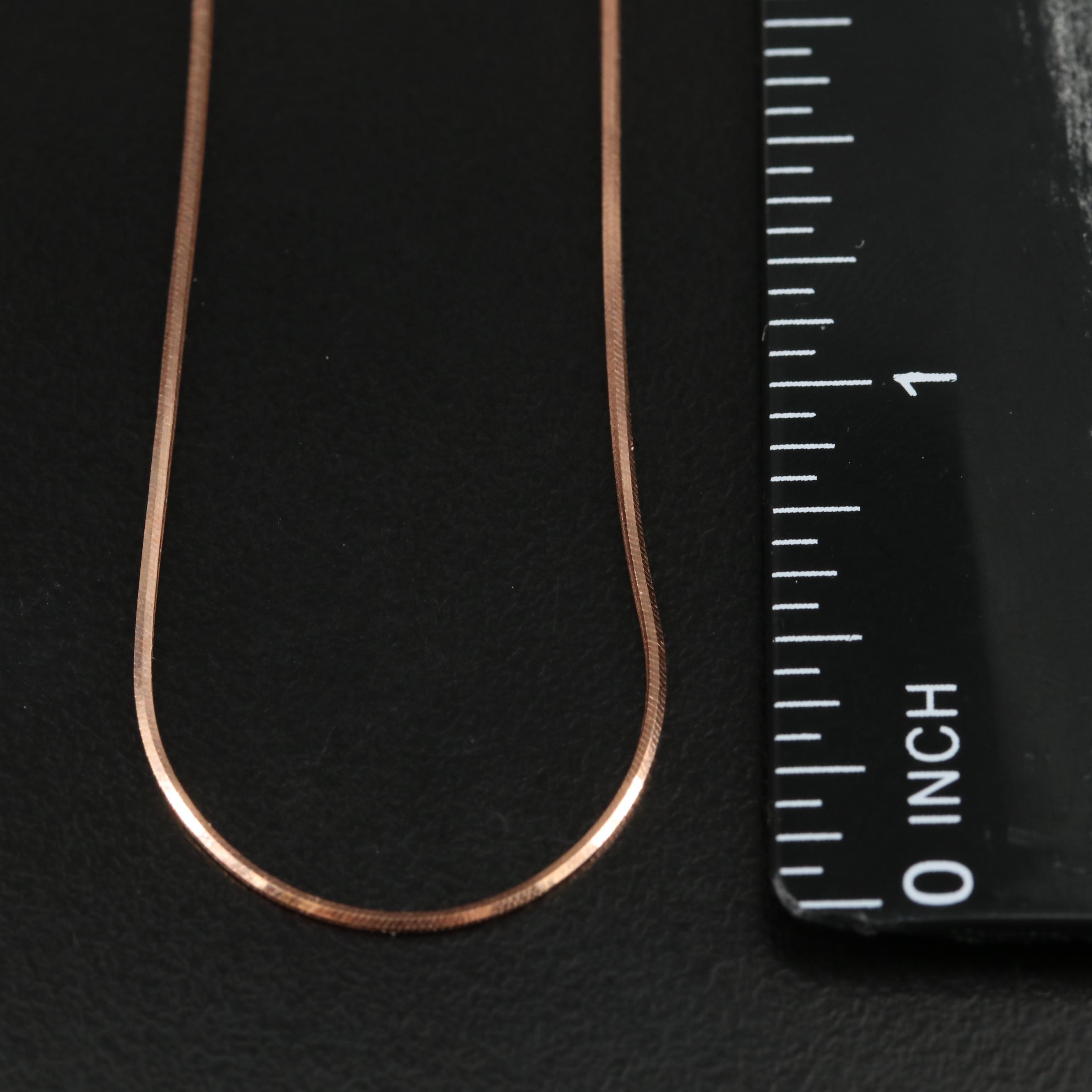 14K Rose Gold Snake Chain Necklace