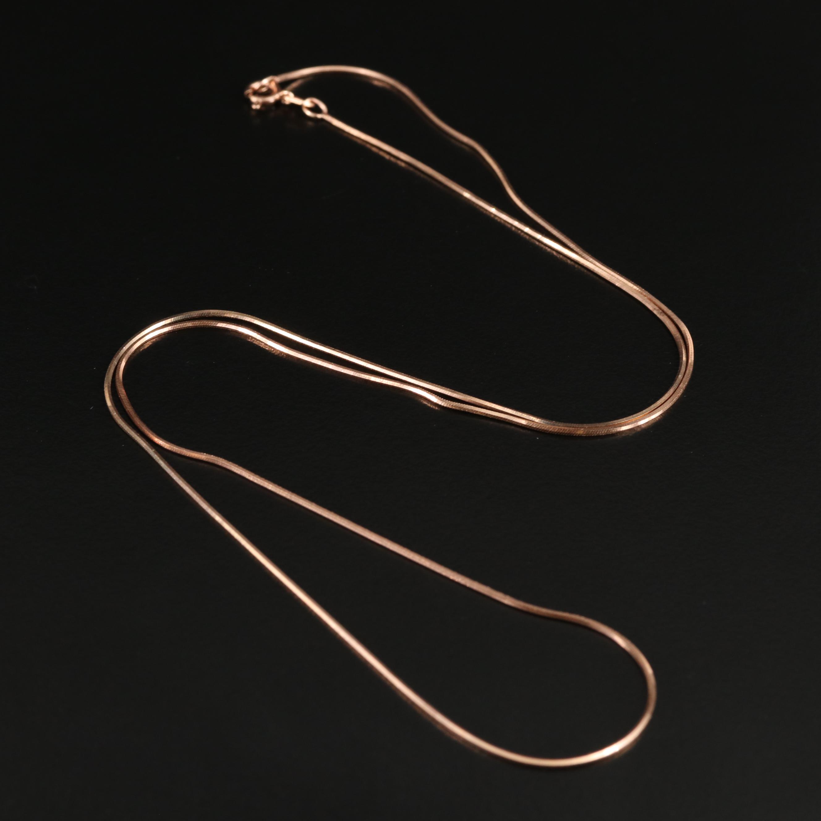 14K Rose Gold Snake Chain Necklace