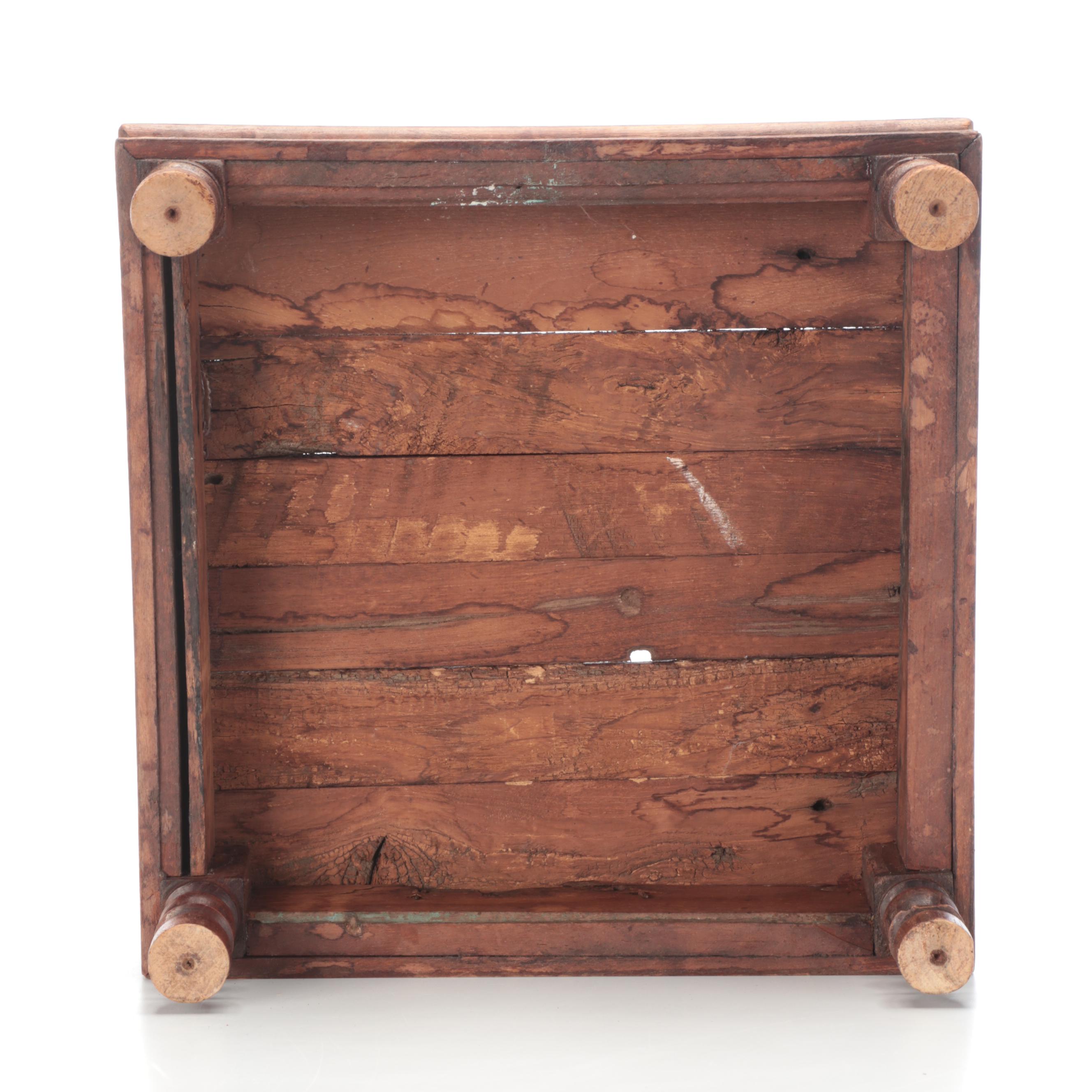 Burlap Covered Stoneware Water Jug with Wooden Platform