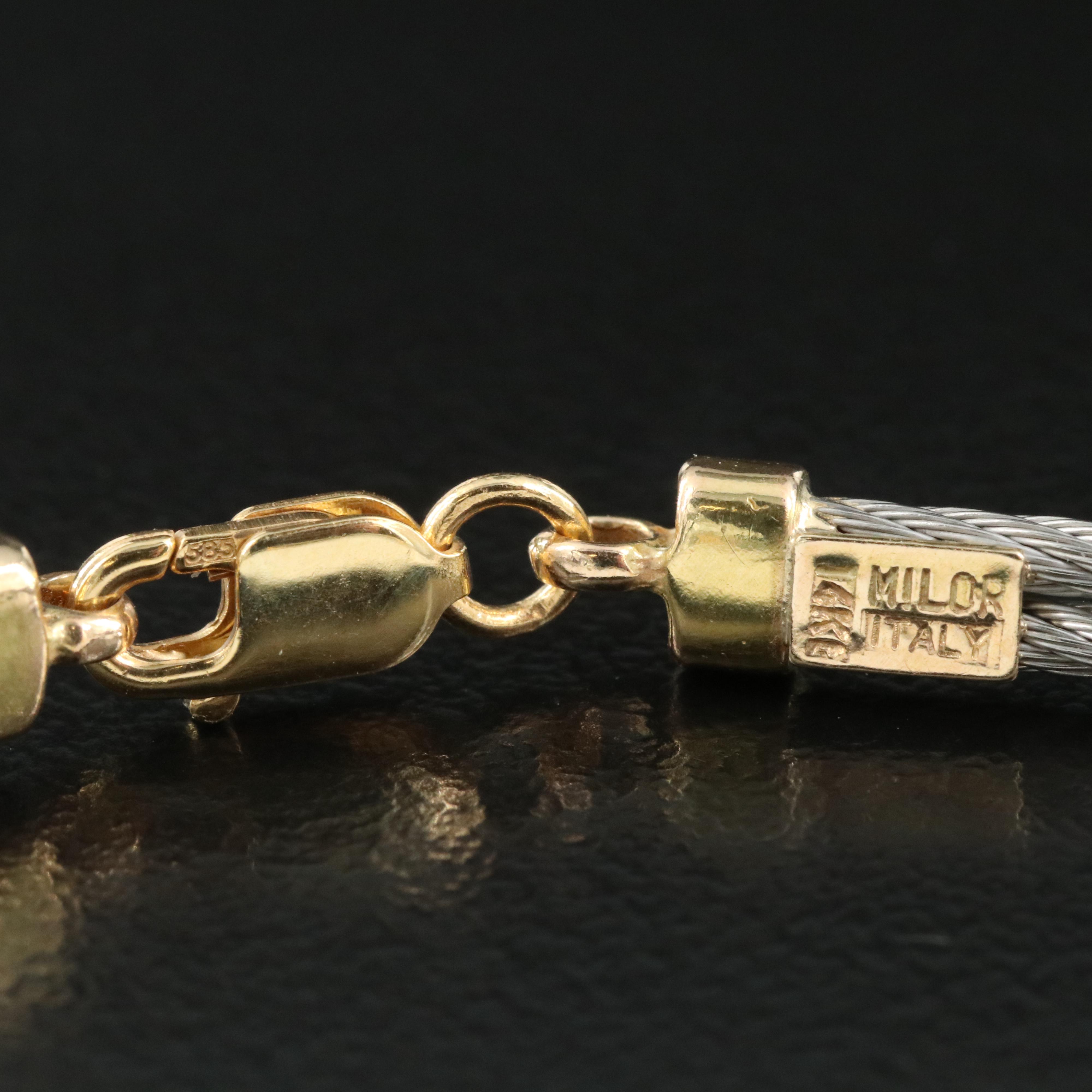 Double Row Cable Bracelet with 14K Accents