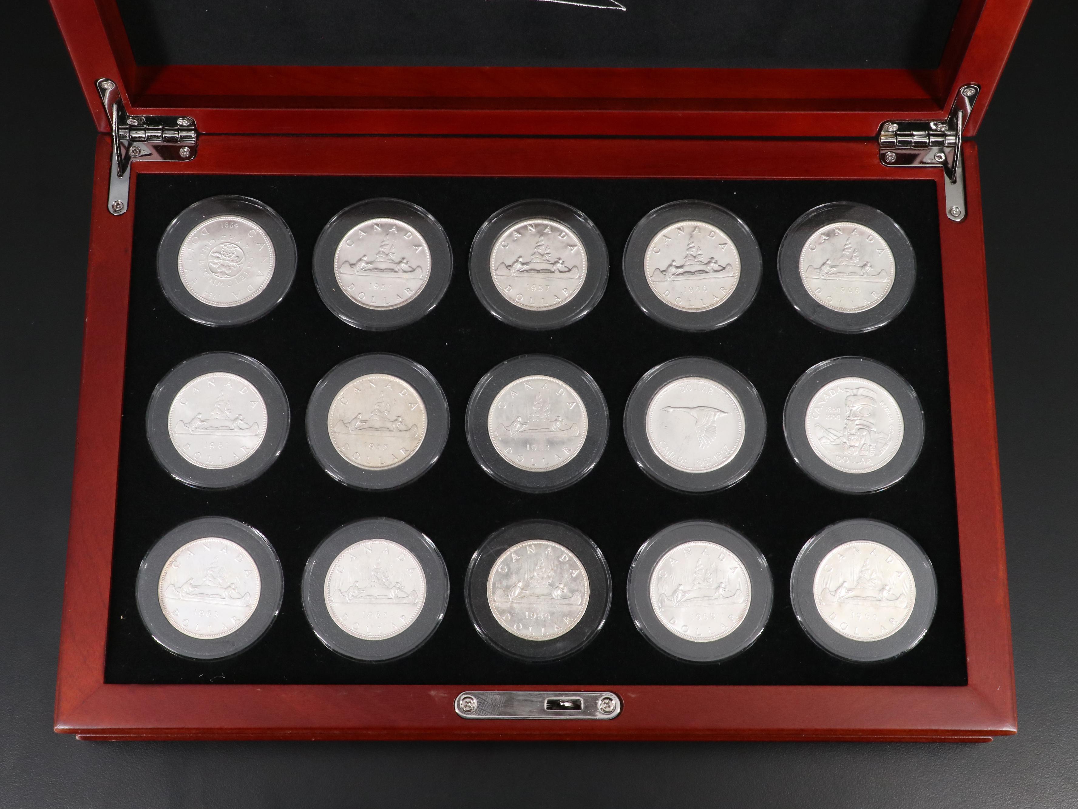 Set of Fifteen Uncirculated Canadian Silver Dollars