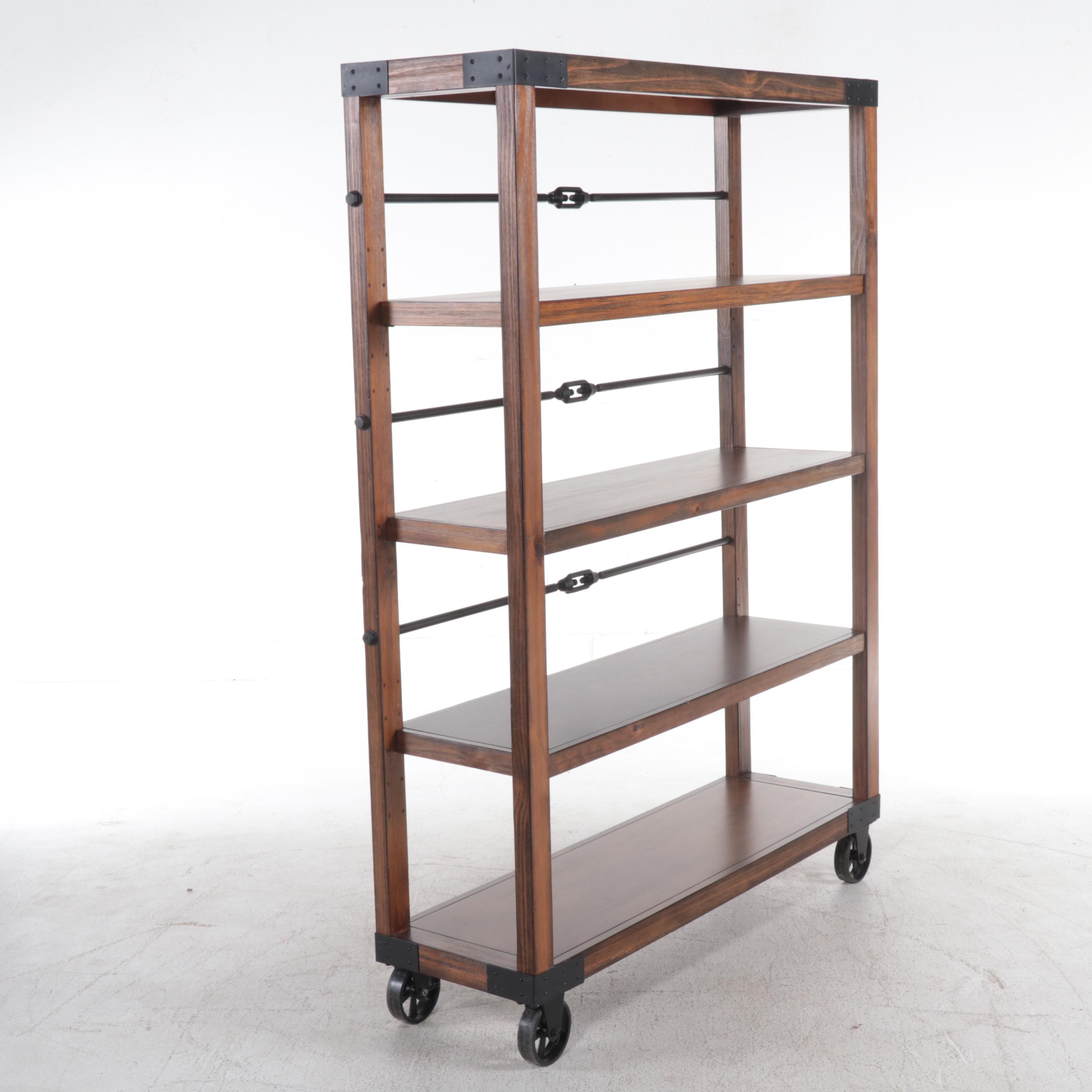 Ashley Furniture Industrial Style Pine and Iron Bookshelf