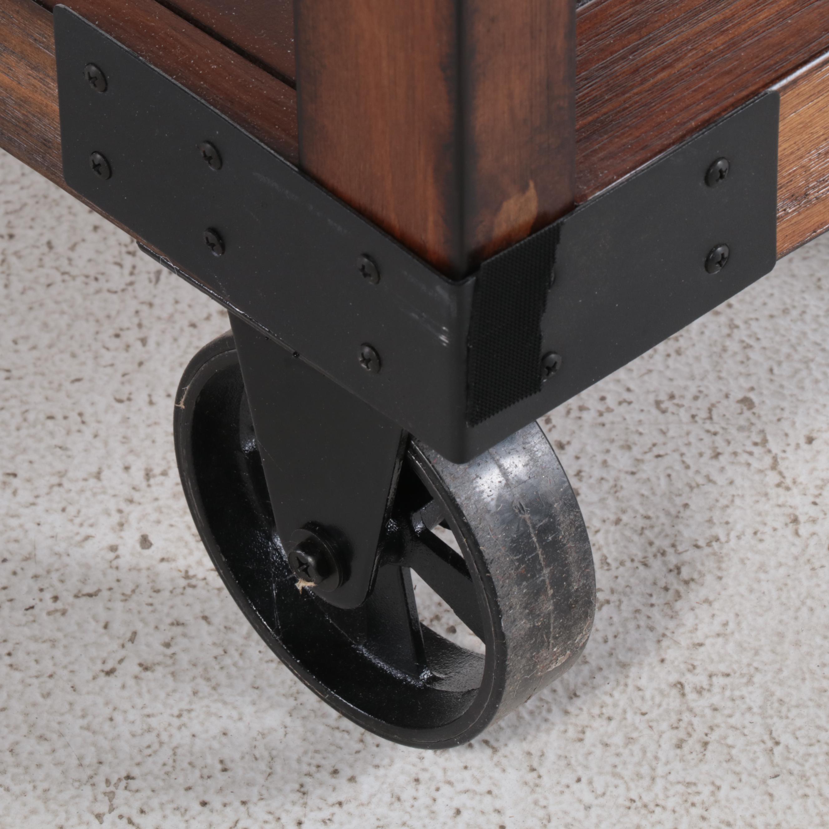 Ashley Furniture Industrial Style Pine and Iron Bookshelf