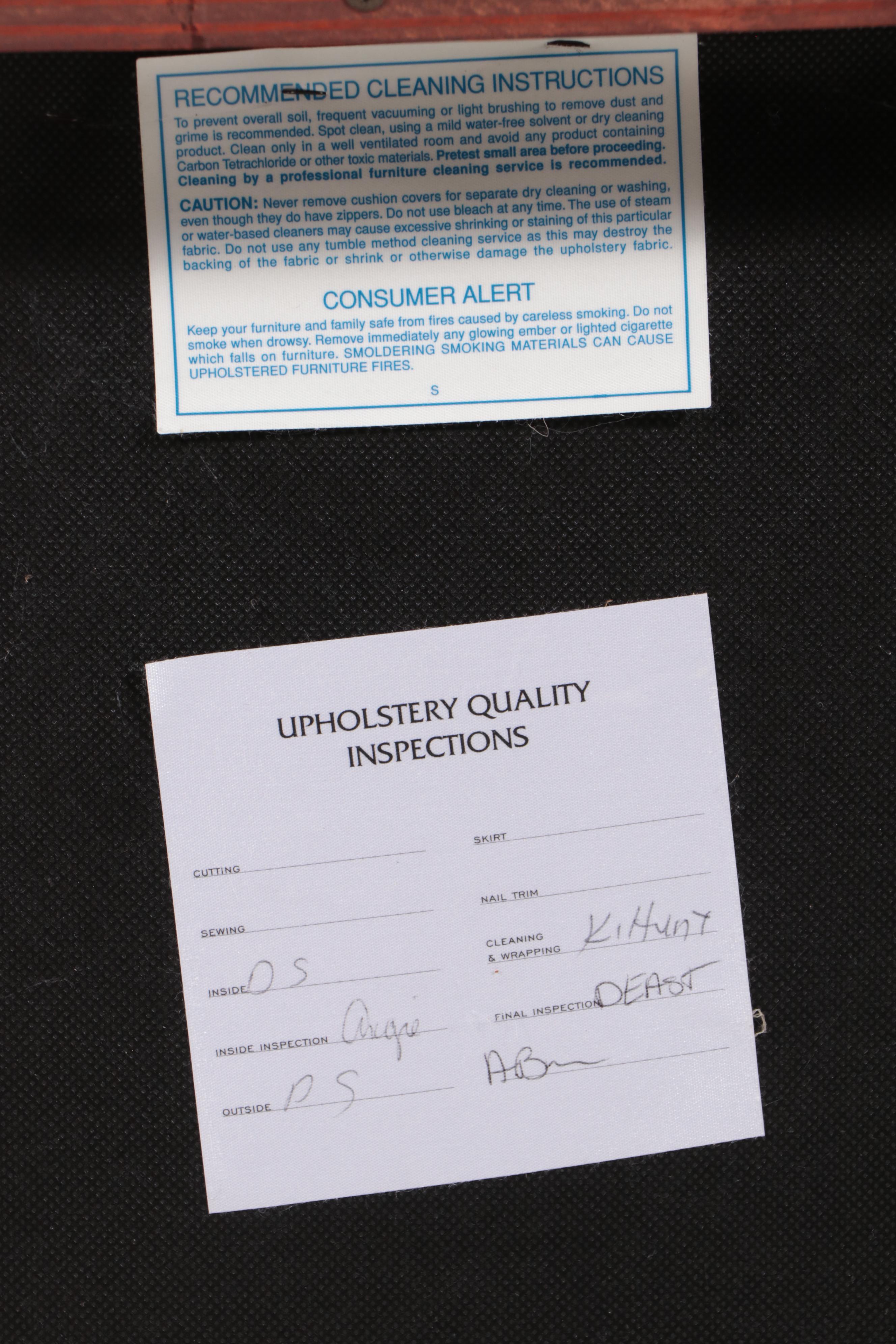 Henredon for Ralph Lauren Home Upholstered Modern Walnut Footstool