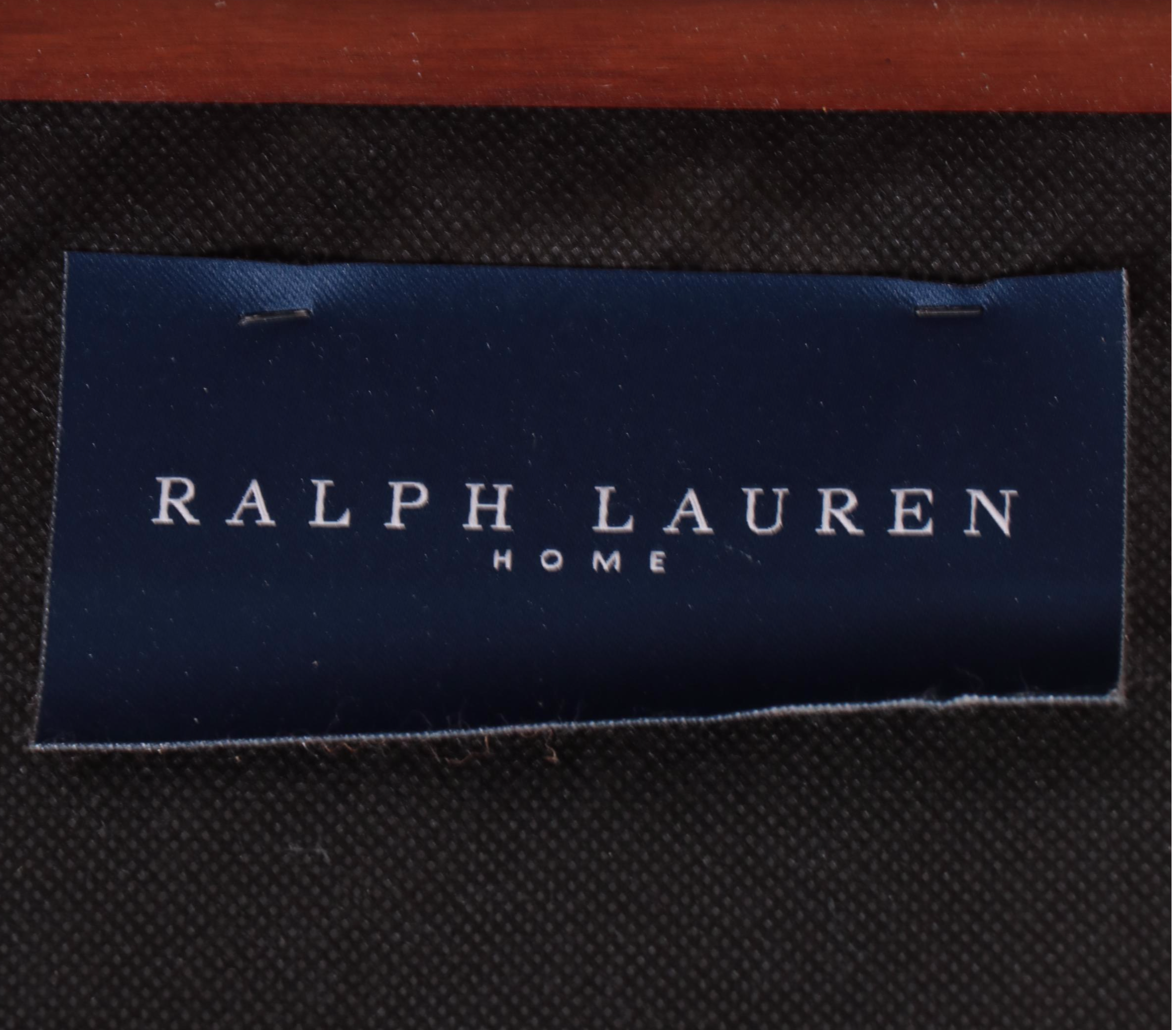 Henredon for Ralph Lauren Home Upholstered Modern Walnut Footstool