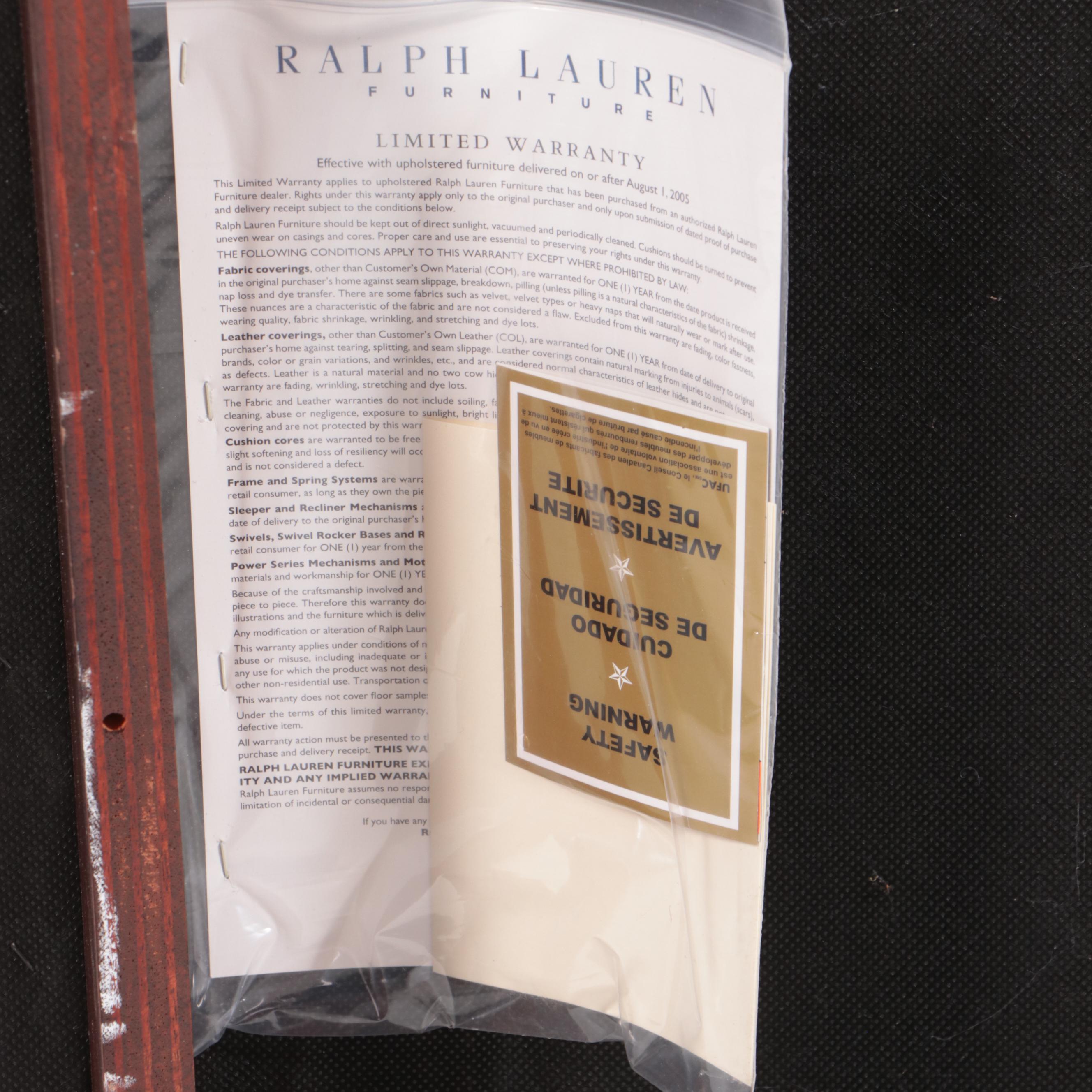 Henredon for Ralph Lauren Home Upholstered Modern Walnut Footstool