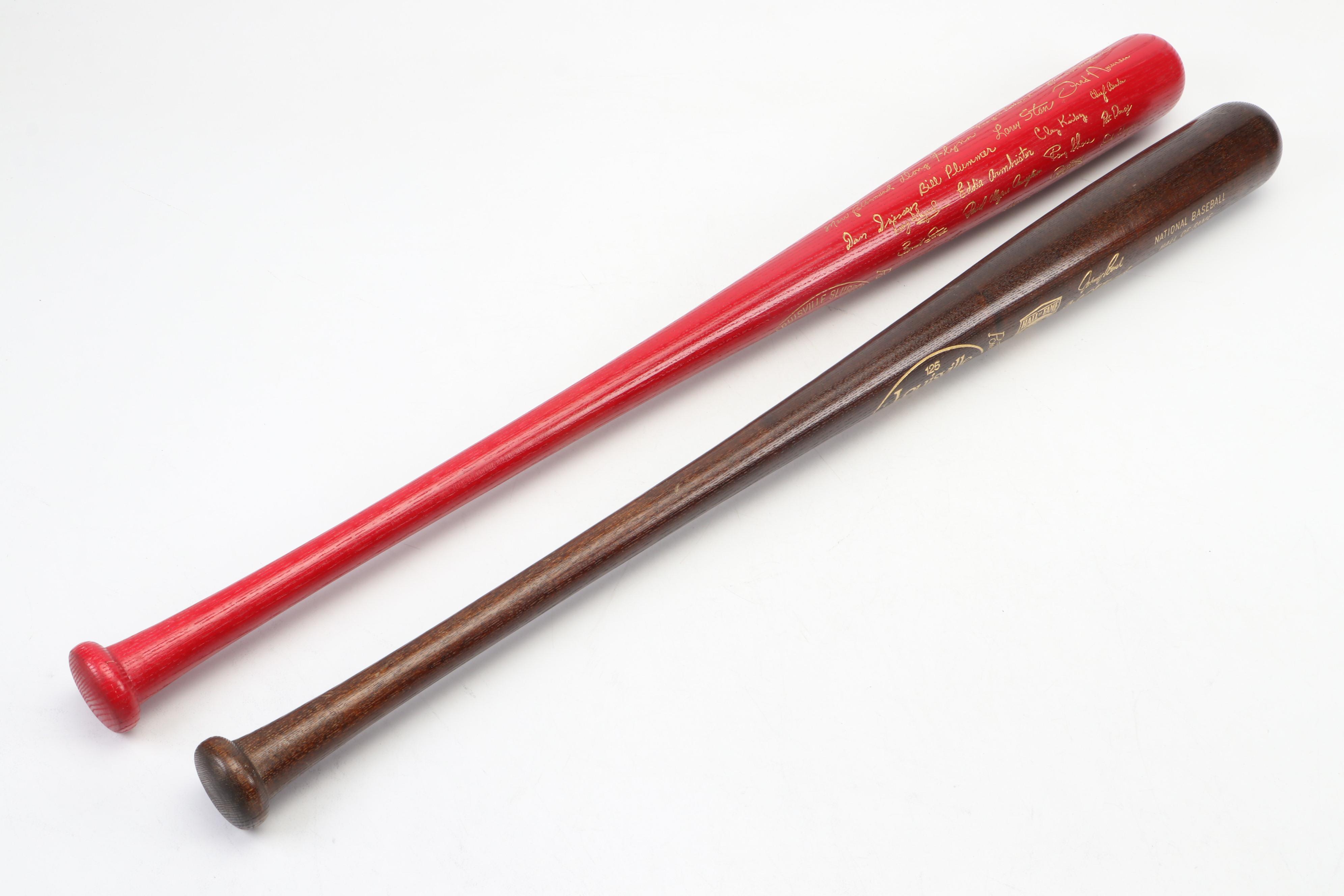 1975 Cincinnati Reds World Series Champions Bat and 89 HOF Bat with Johnny Bench