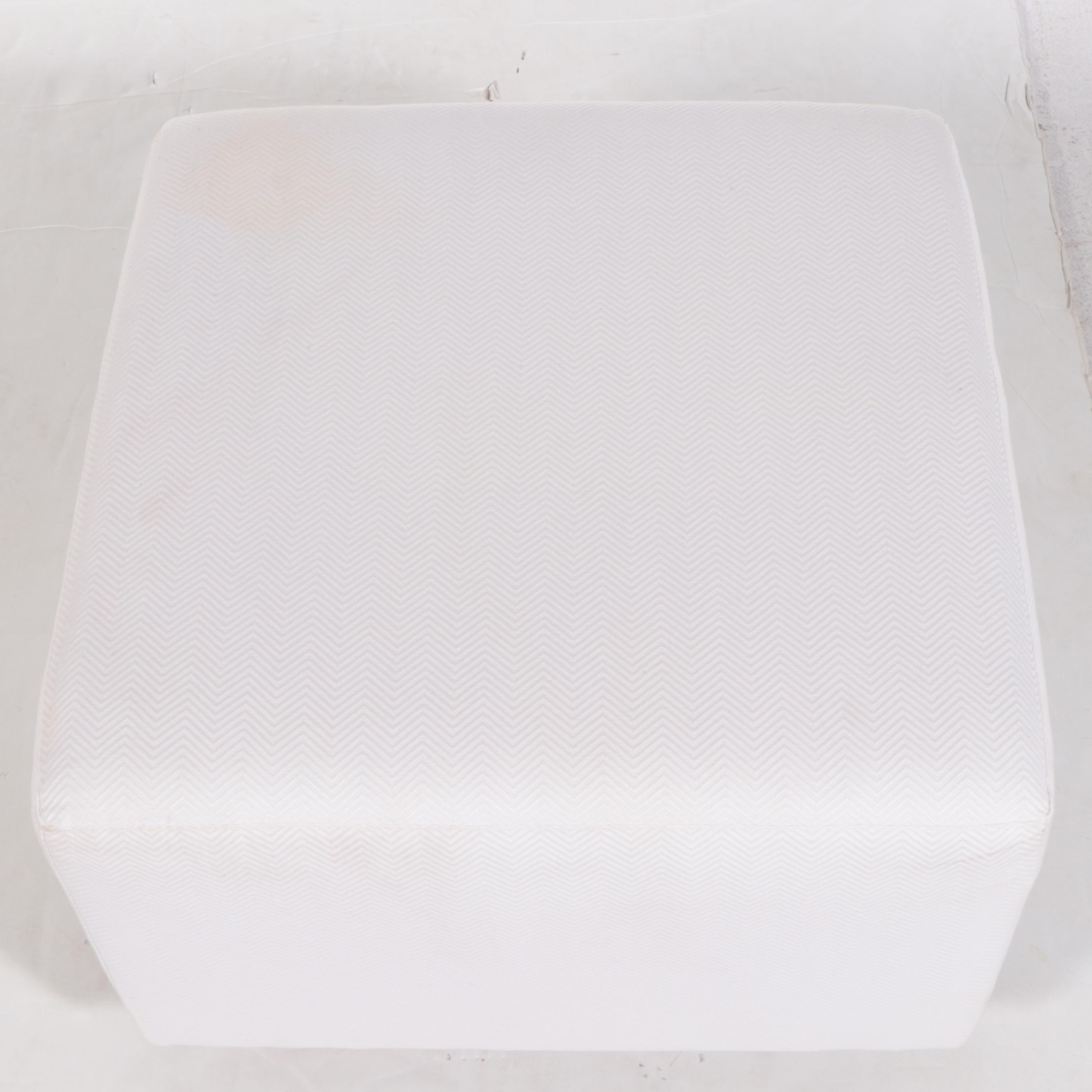 Henredon for Ralph Lauren Home Upholstered Modern Walnut Footstool