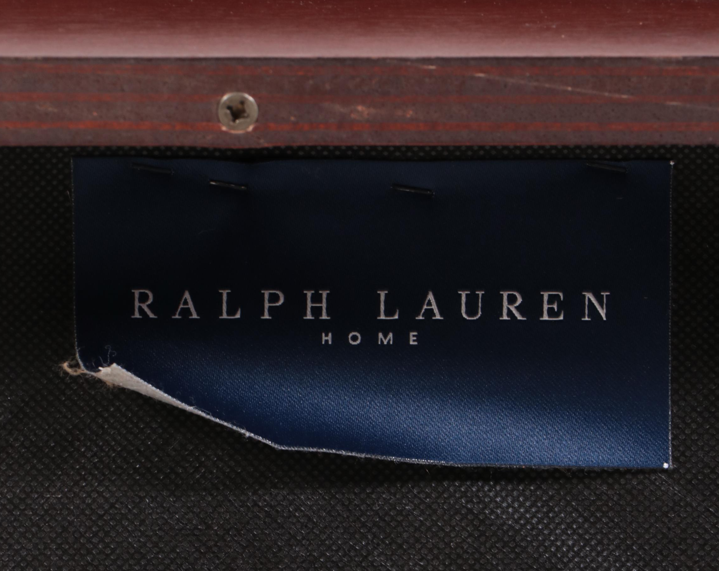 Henredon for Ralph Lauren Home Upholstered Modern Walnut Footstool