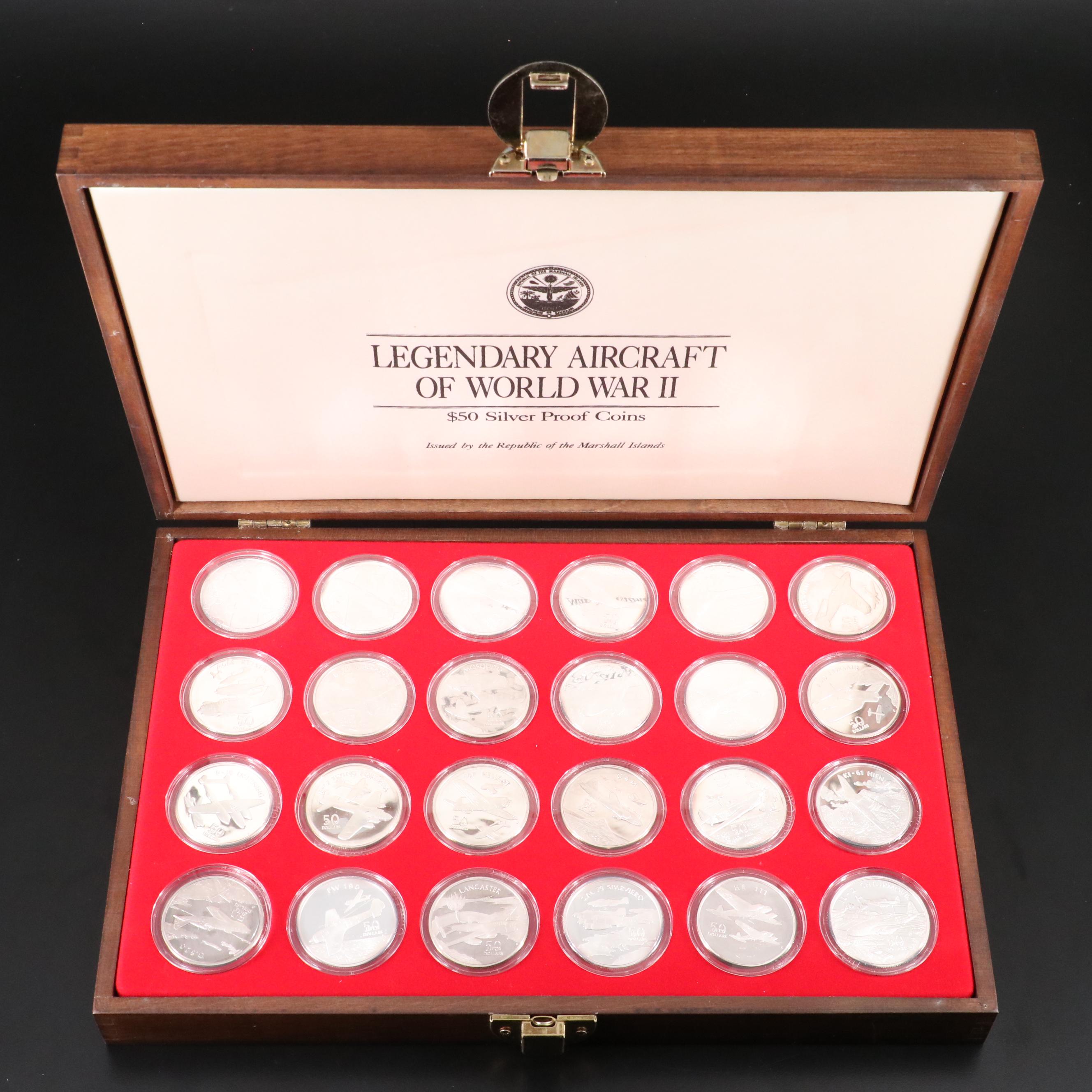 "Legendary Aircraft of WWII" $50 Silver Proof Coin Set