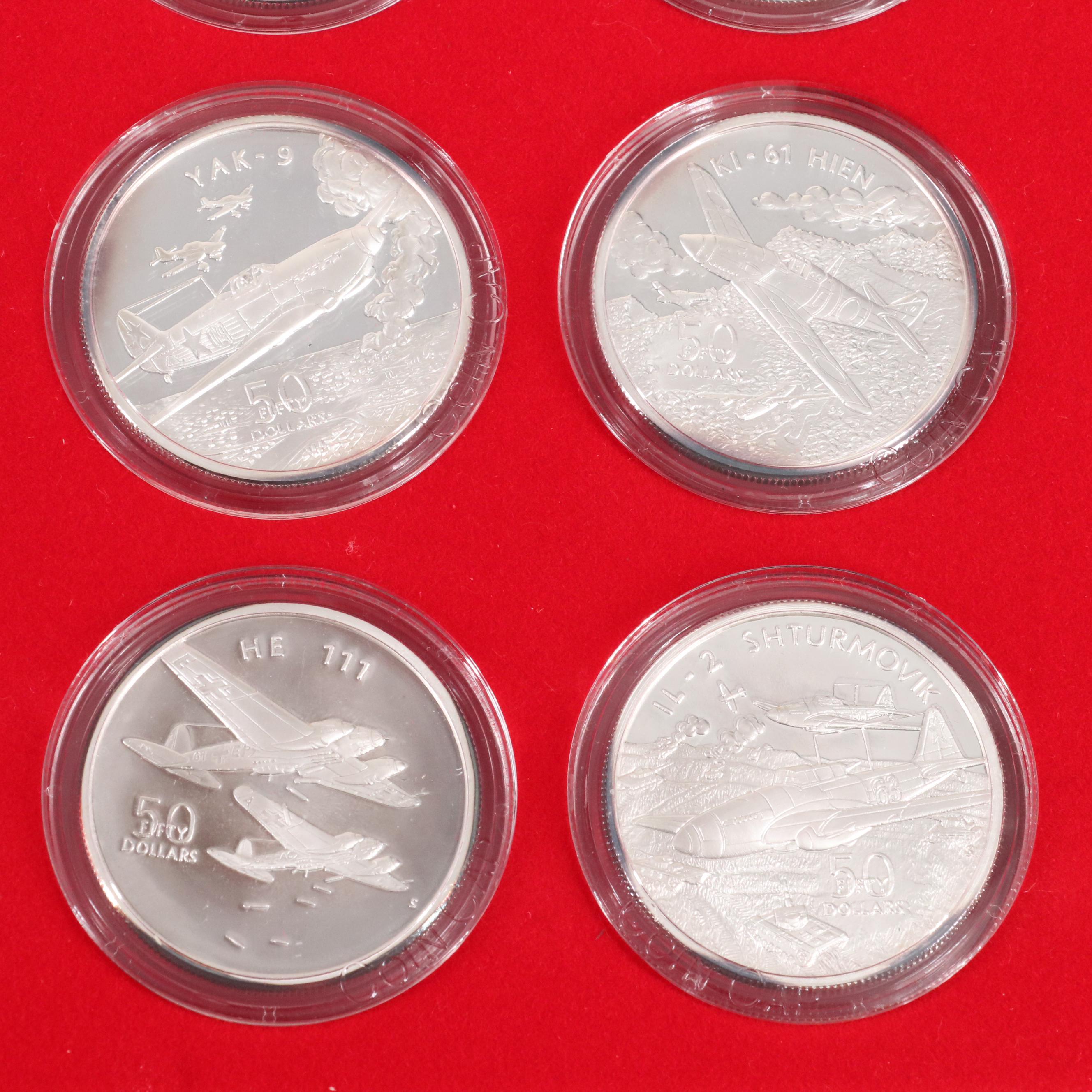 "Legendary Aircraft of WWII" $50 Silver Proof Coin Set