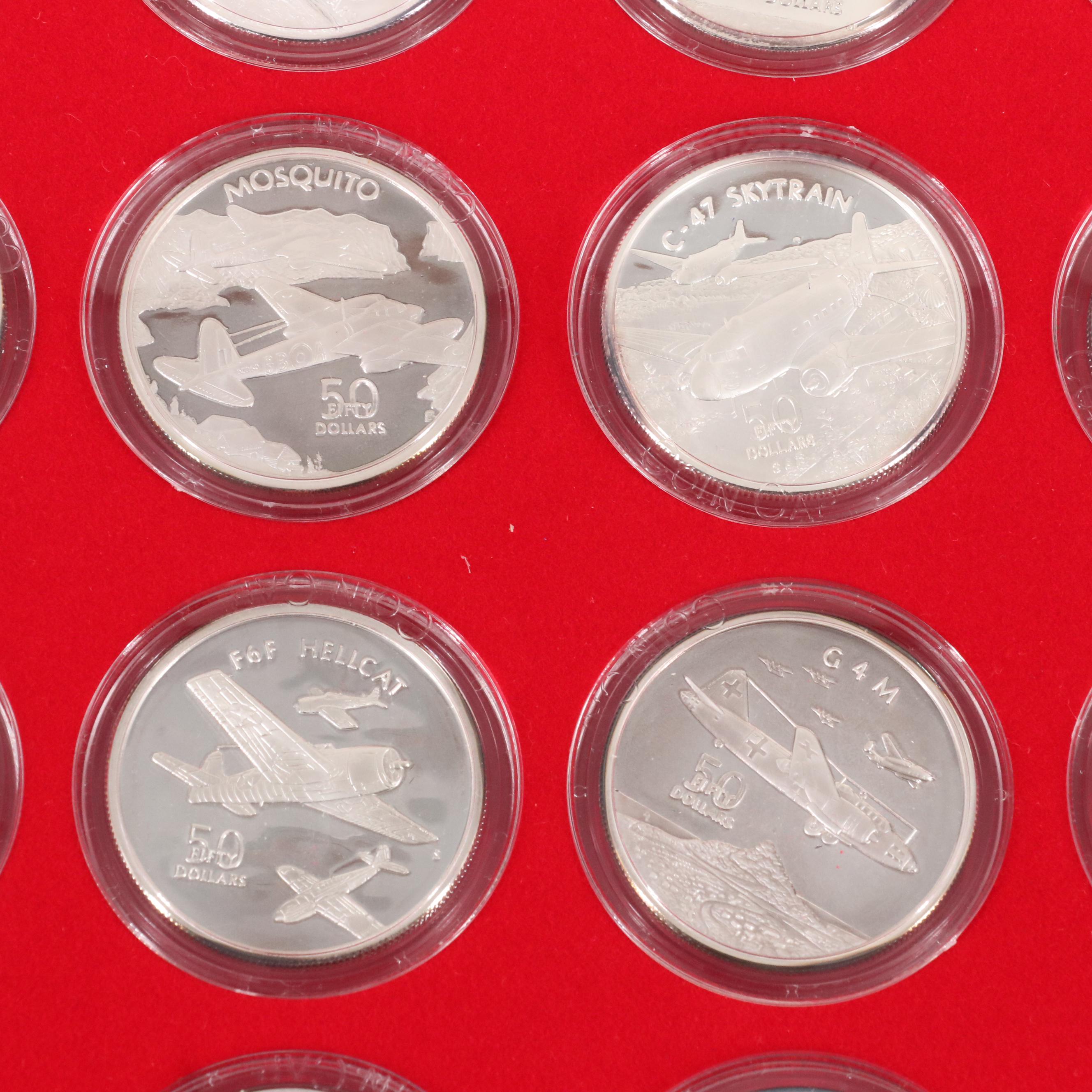 "Legendary Aircraft of WWII" $50 Silver Proof Coin Set