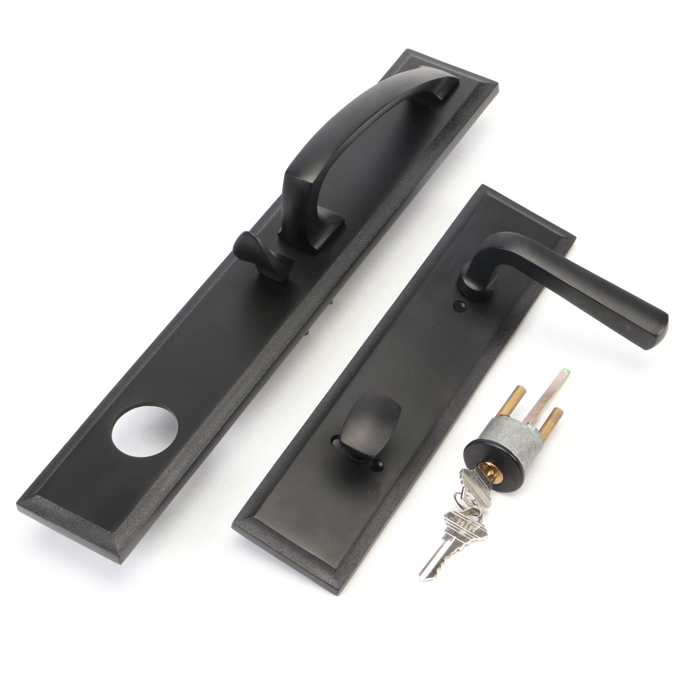 Signature Hardware Matte Black Brass Entry Door Set