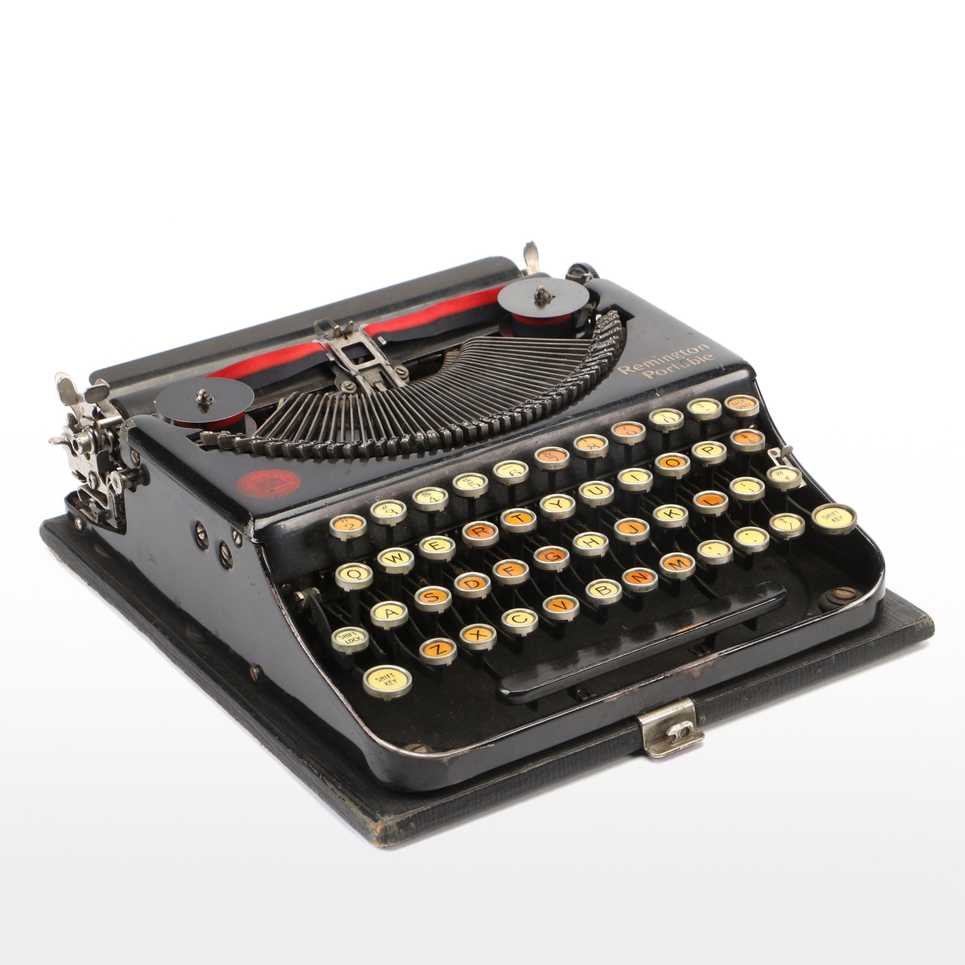 Remington Model 1 Portable Typewriter with Case, Early to Mid-20th Century