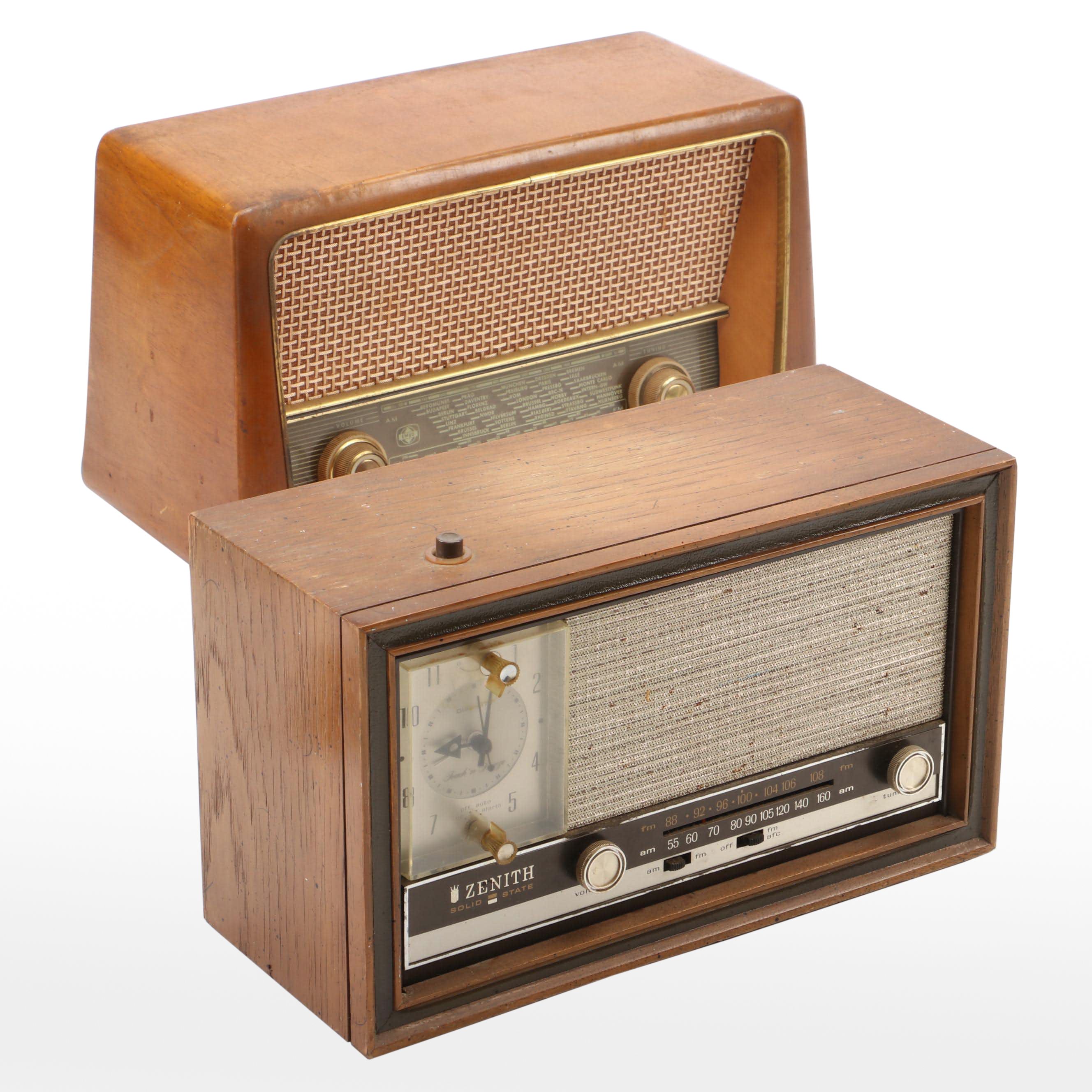 Zenith Chassis 8 Long Distance Radio and EMUD Rekord Junior 196 Tube Radio