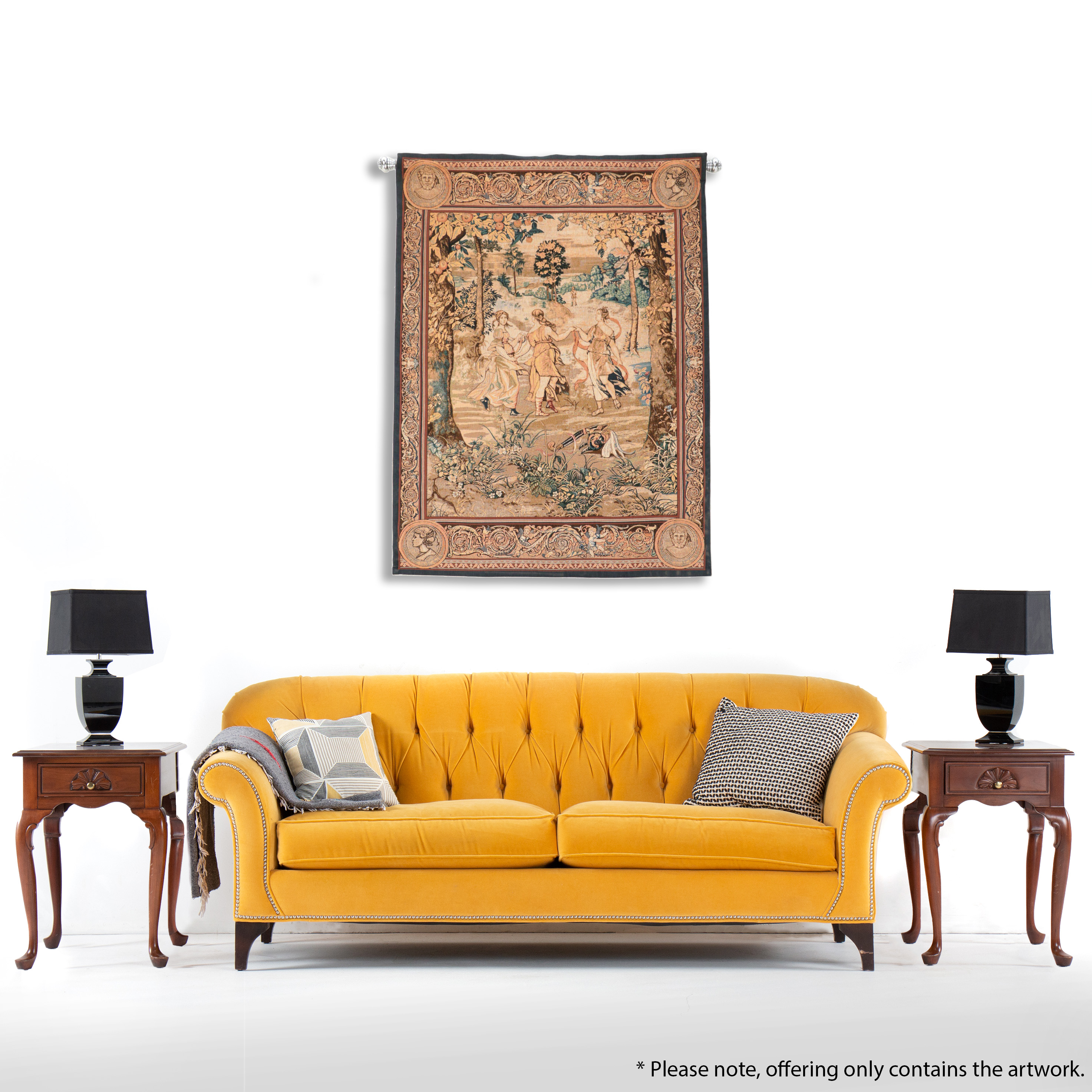 Machine Made Large Tapestry "The Dance" From The Biltmore Estate Collection