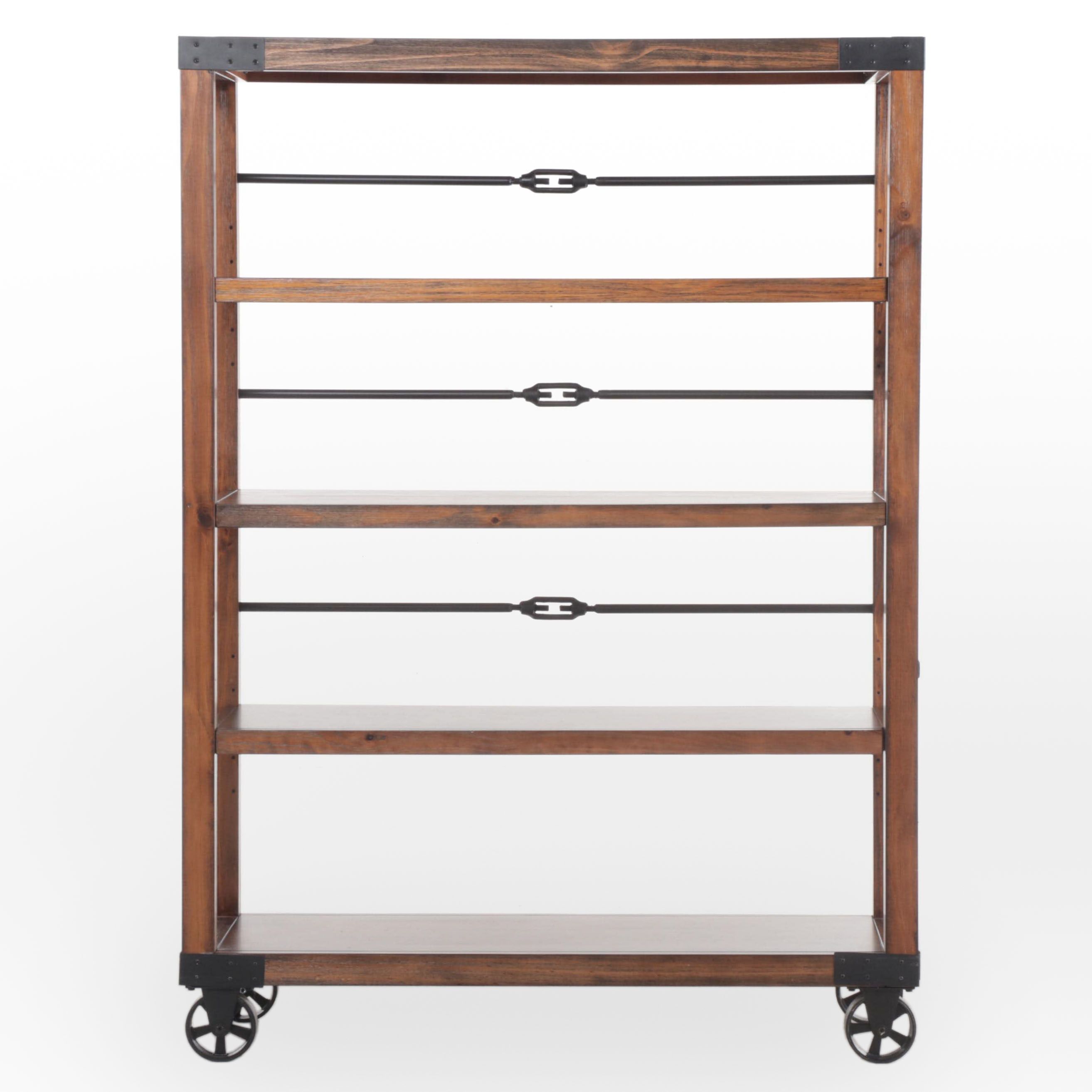 Ashley Furniture Industrial Style Pine and Iron Bookshelf