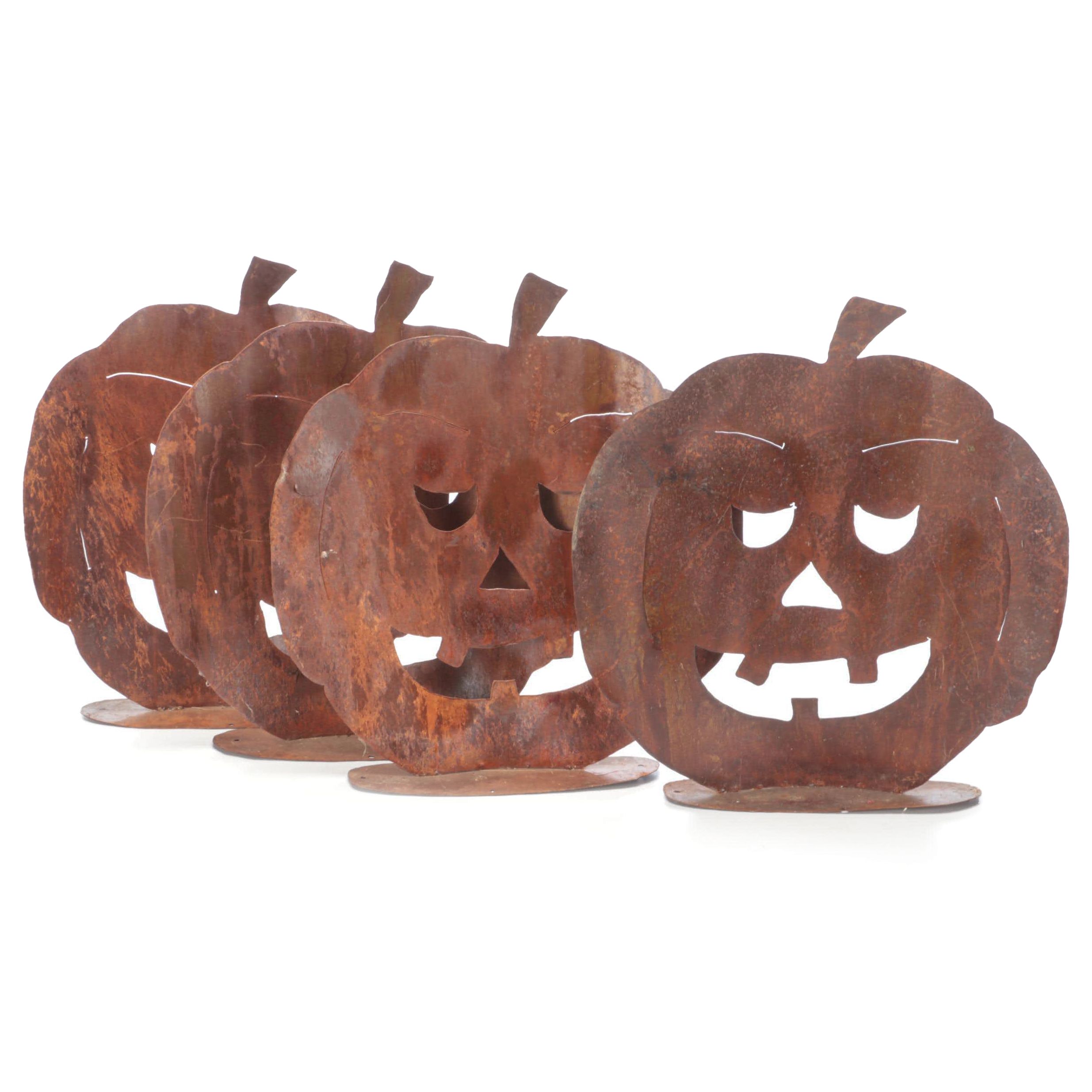 Metal Jack-O-Lantern Halloween Decorations
