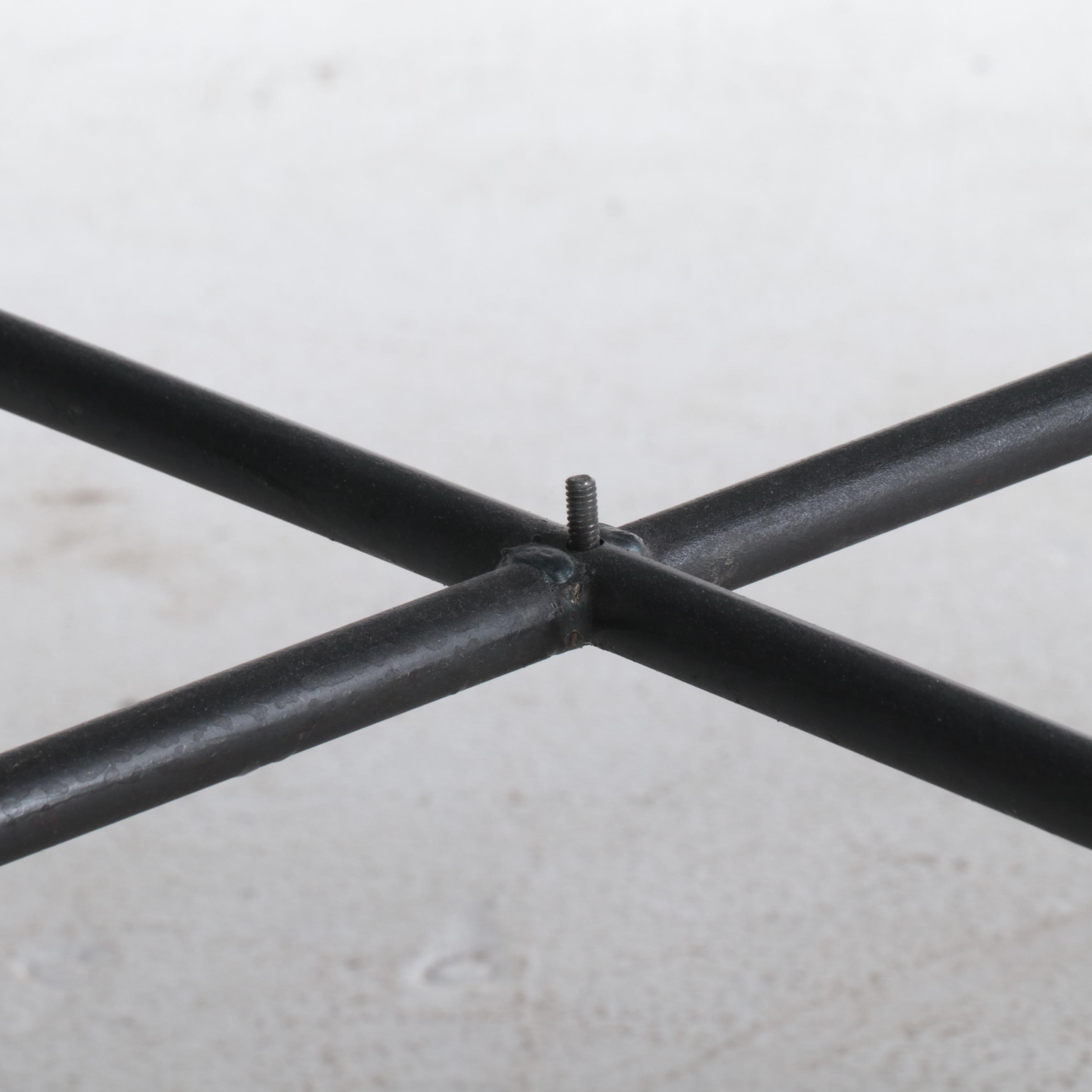 Contemporary Glass Top Wrought Iron Dining Table