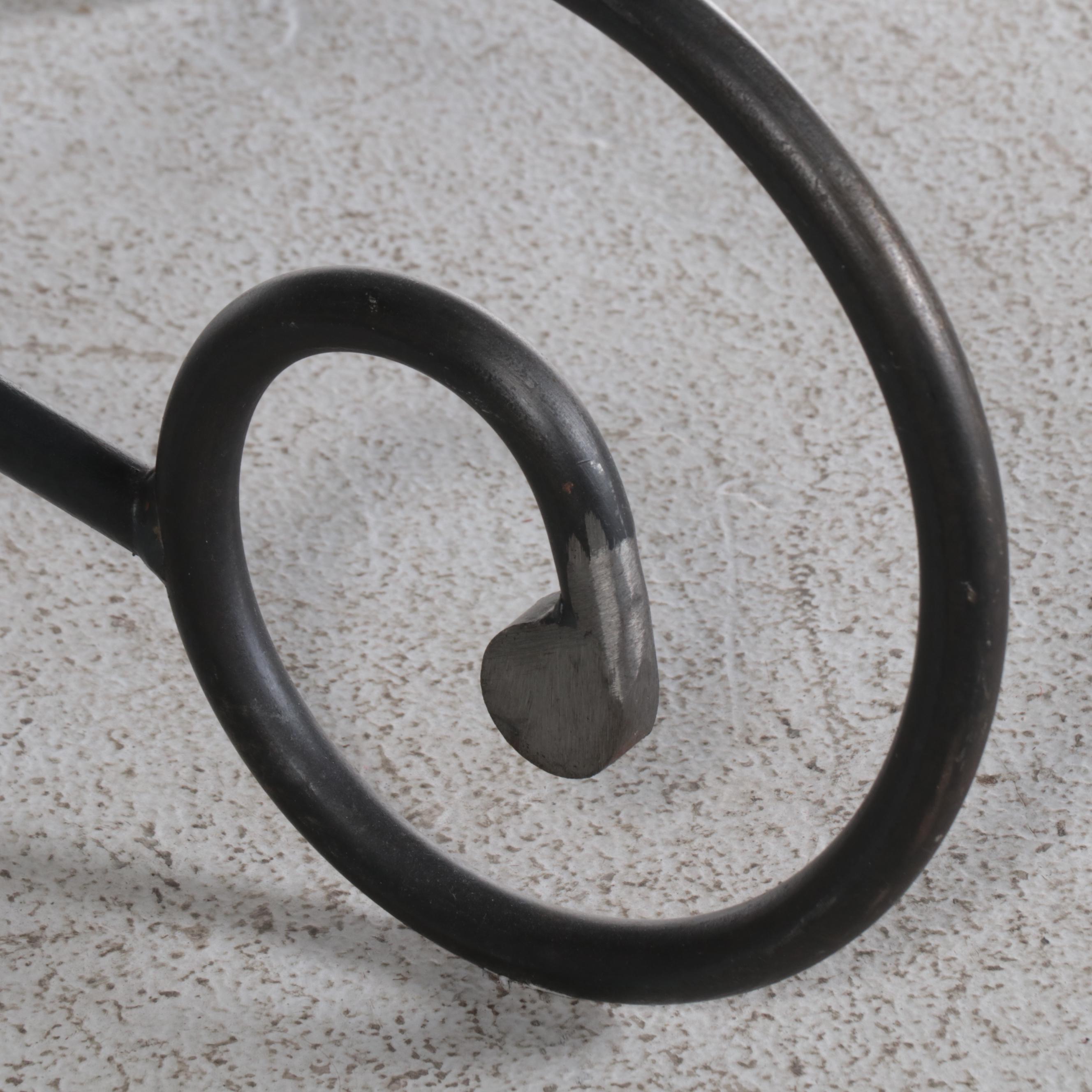 Contemporary Glass Top Wrought Iron Dining Table