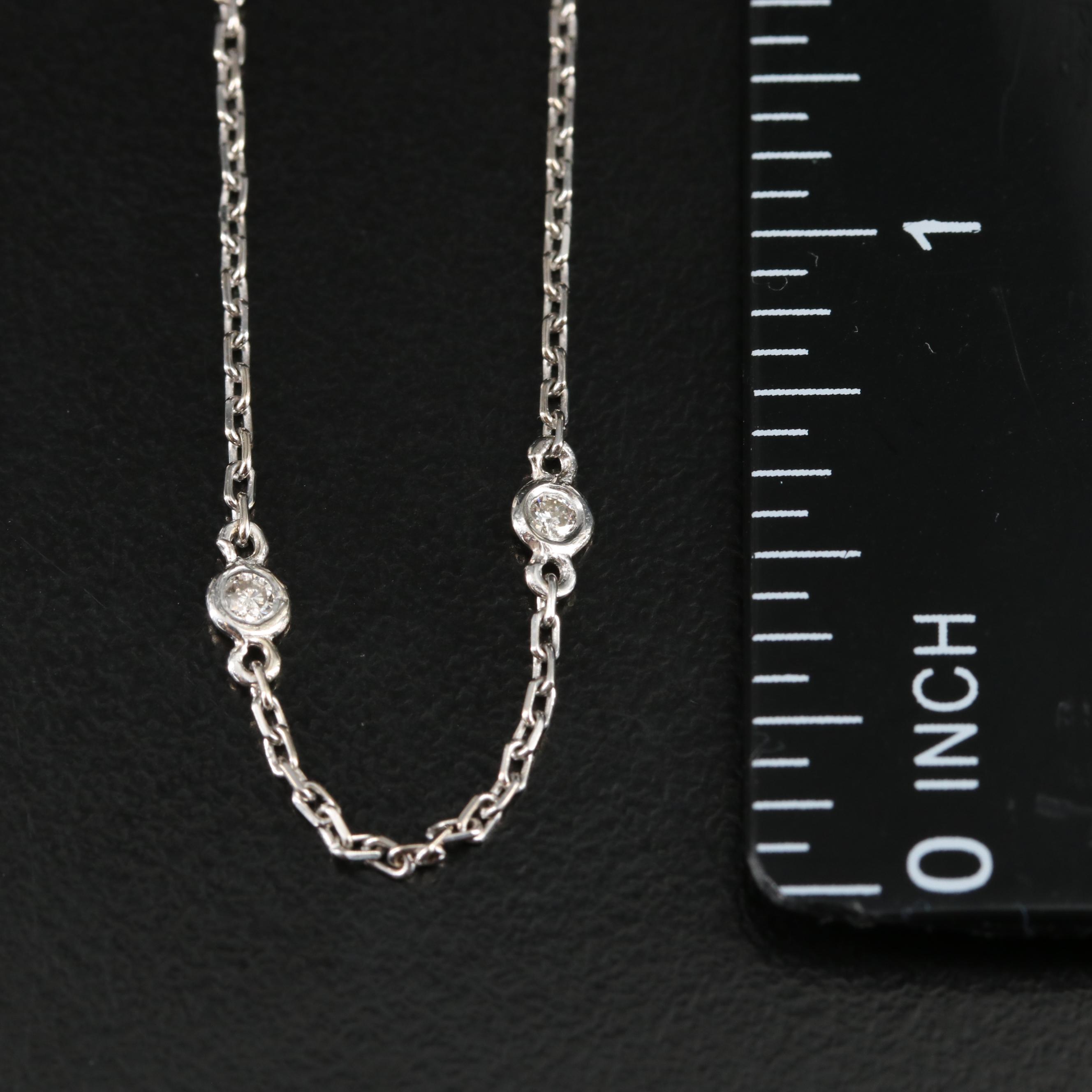 14K 0.38 CTW Diamond Station Necklace EBTH
