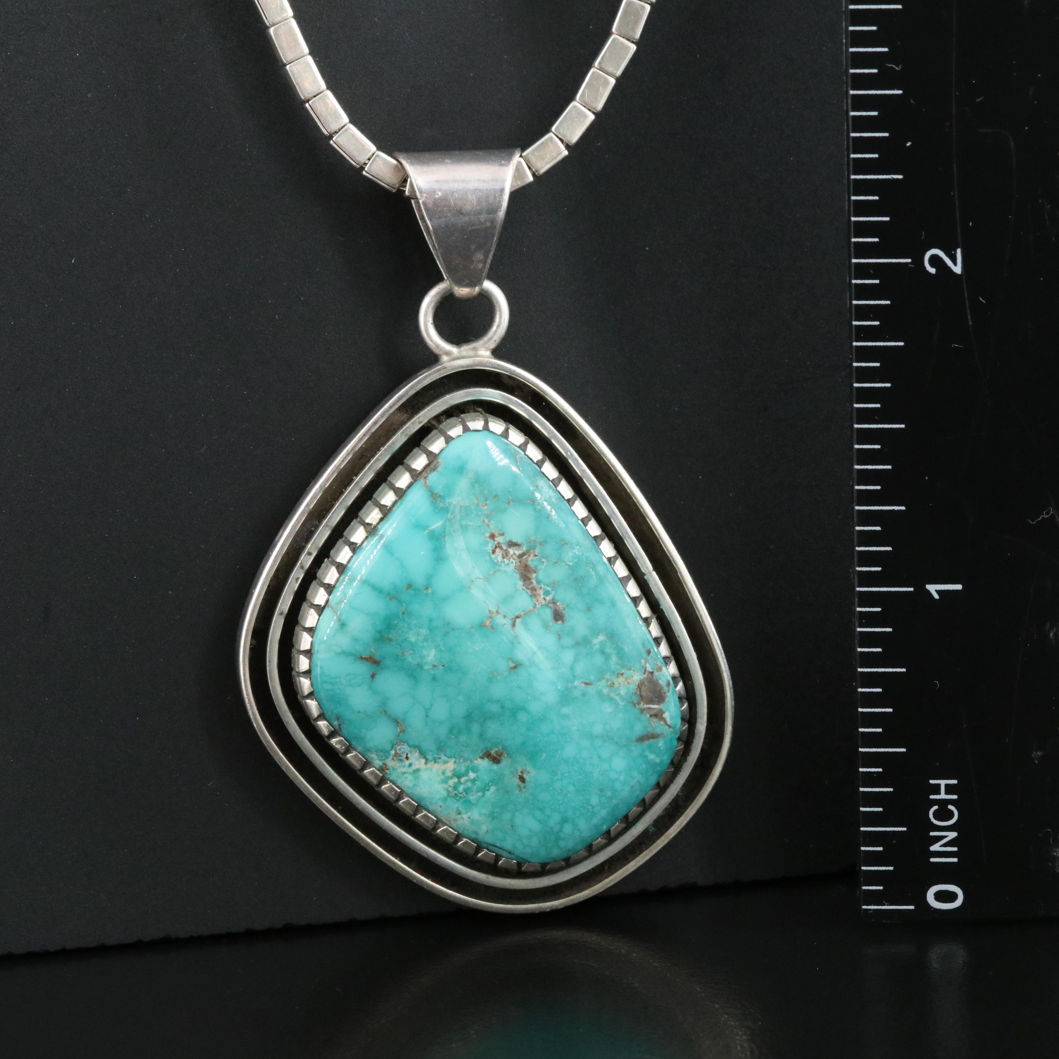 Southwestern Style Sterling Turquoise Necklace