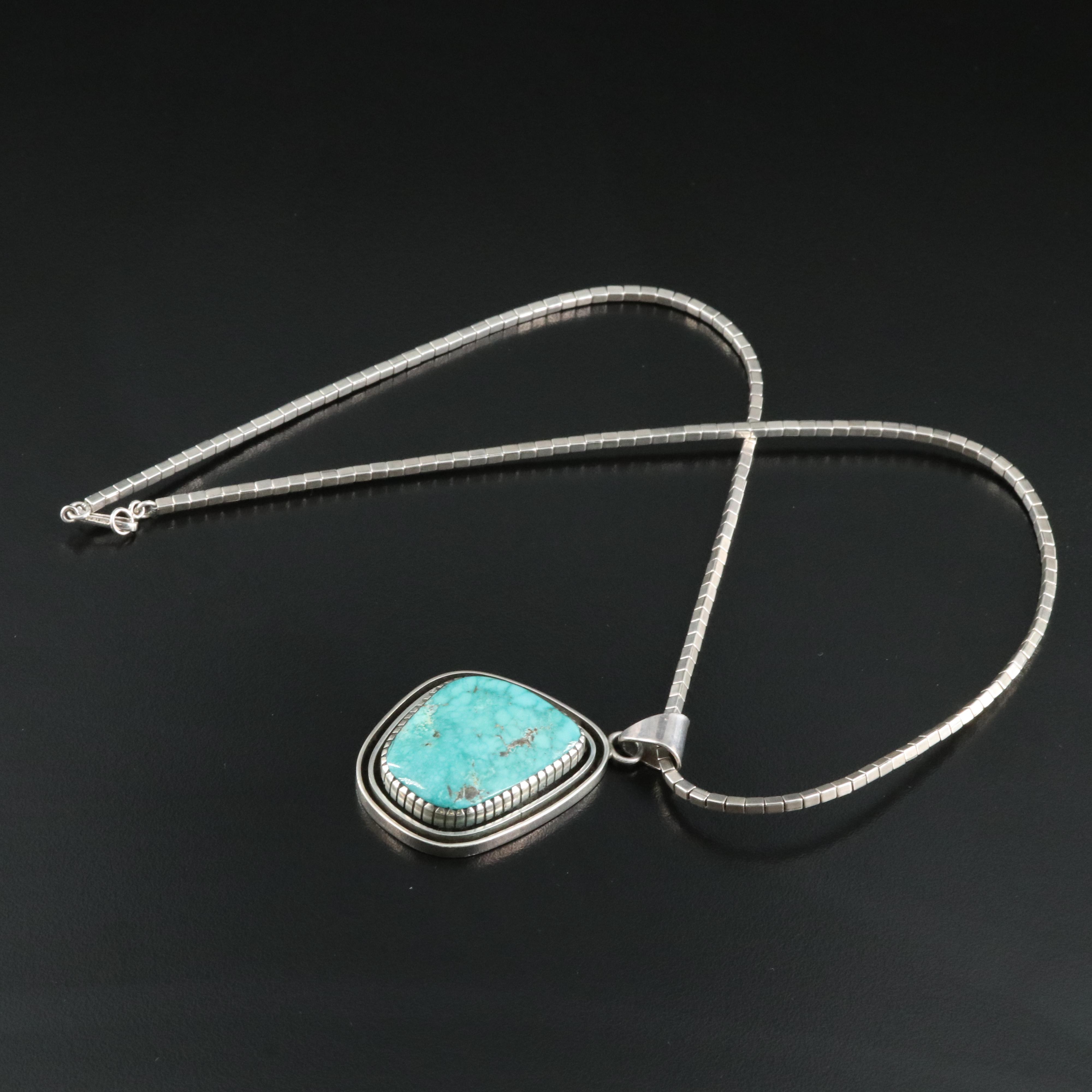 Southwestern Style Sterling Turquoise Necklace