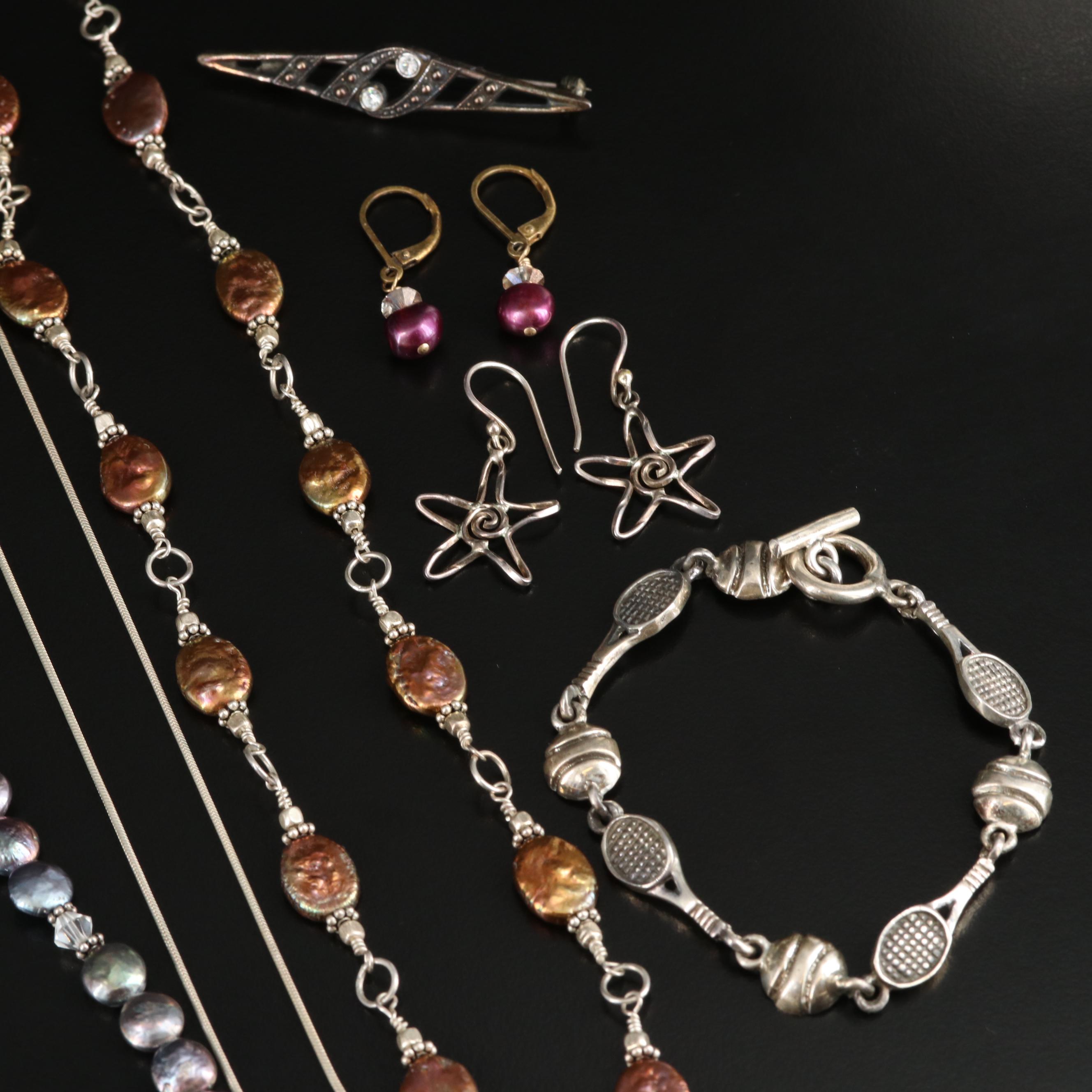 Sterling, Pearl and Seaglass Featured in Jewelry Assortment