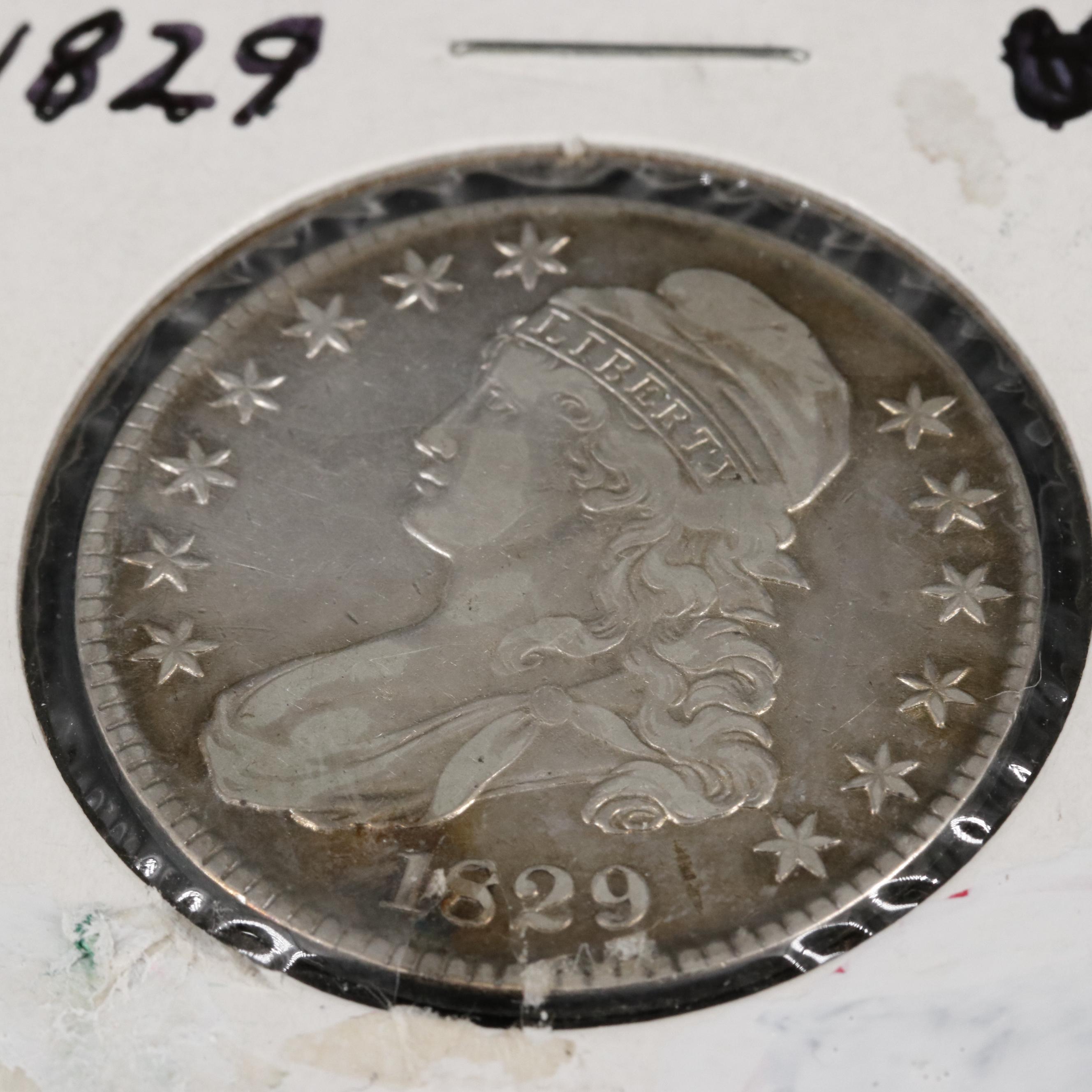 1829 Capped Bust Silver Half Dollar