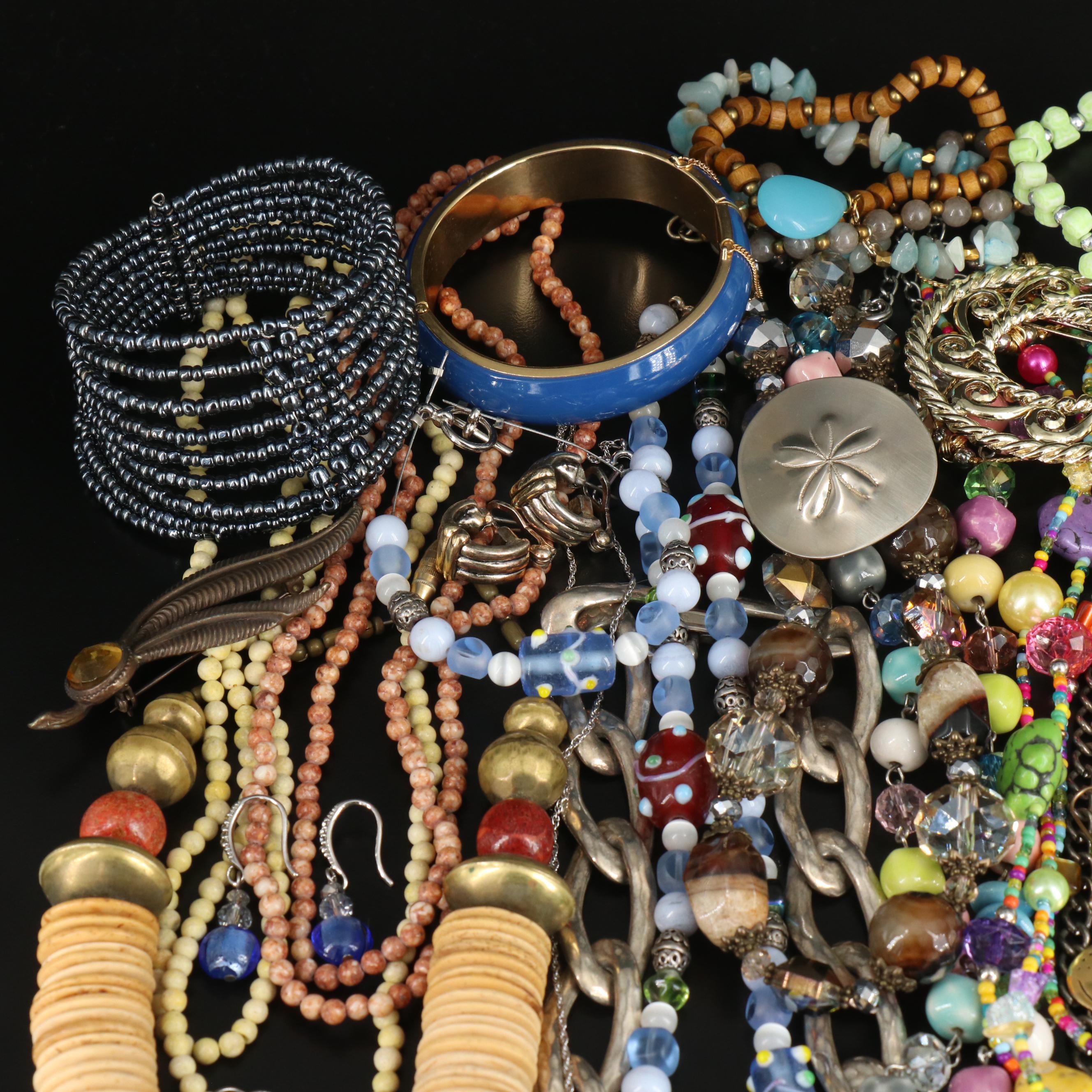 Jewelry Assortment Featuring Agate, Glass and Sodolite