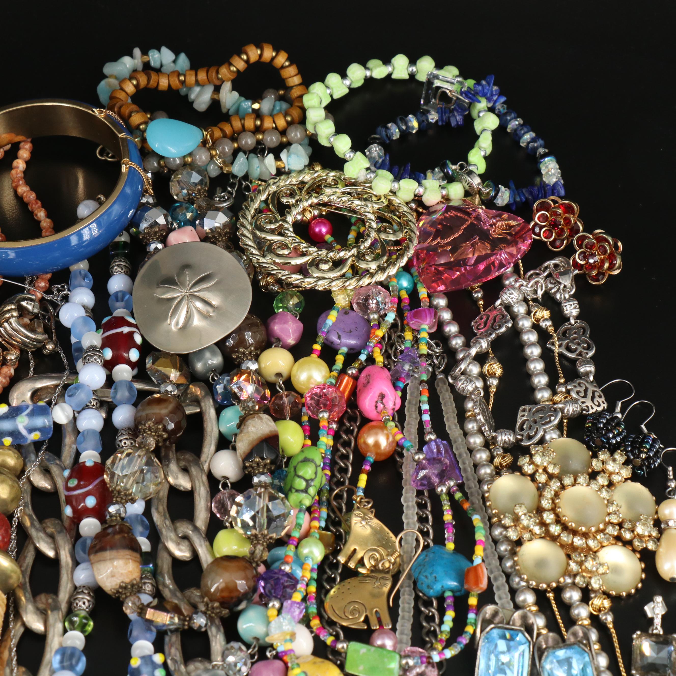 Jewelry Assortment Featuring Agate, Glass and Sodolite