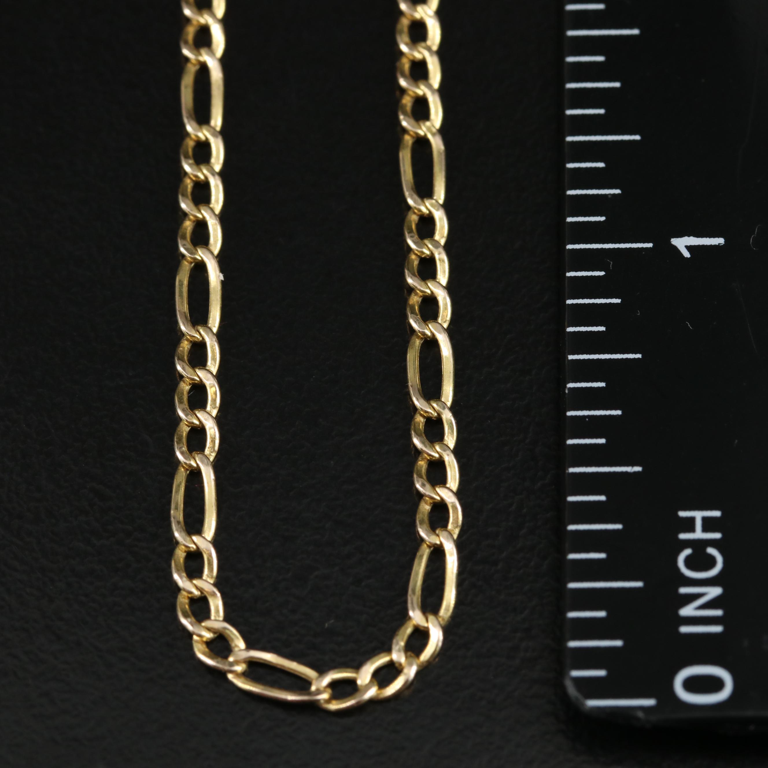 10K Figaro Chain Necklace