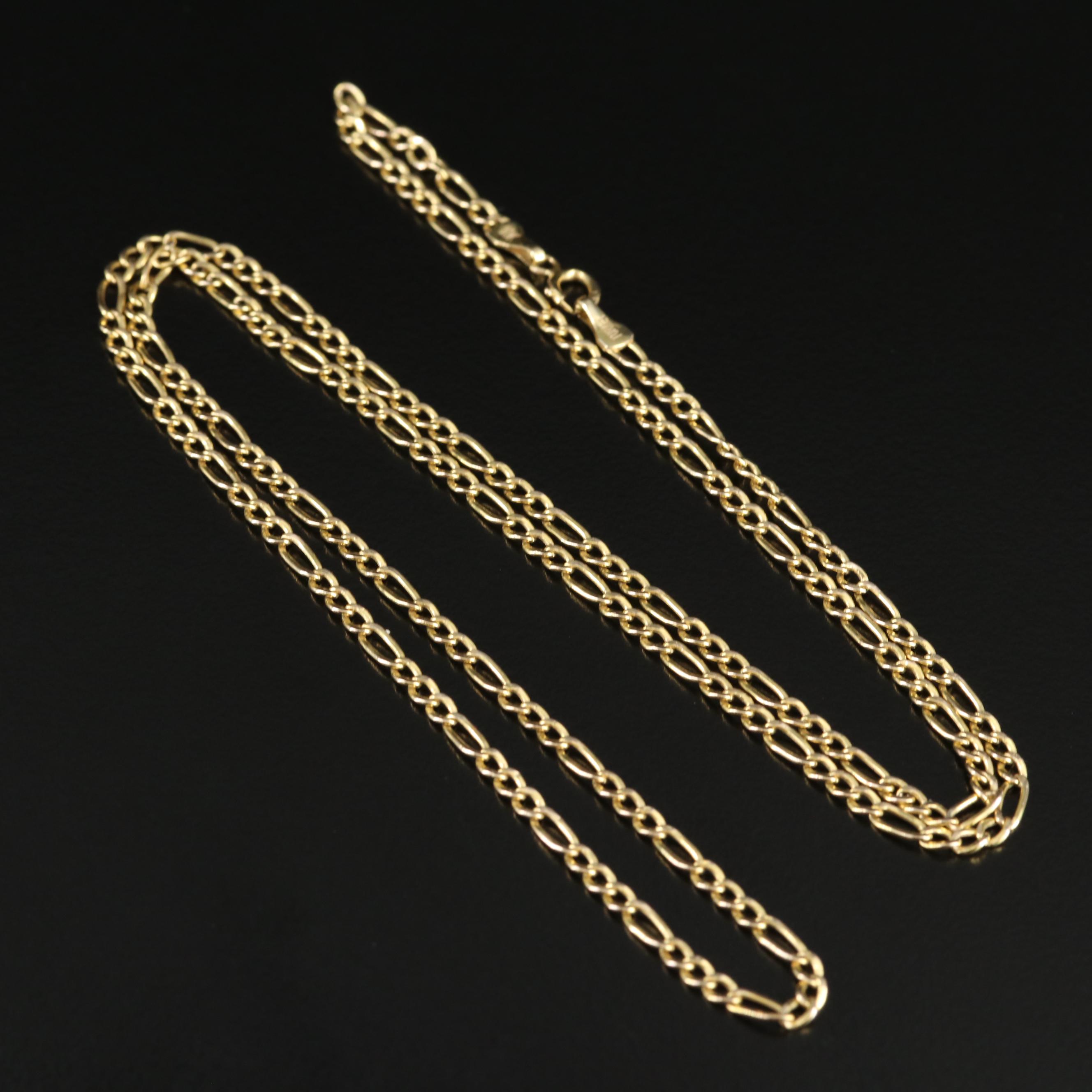 10K Figaro Chain Necklace