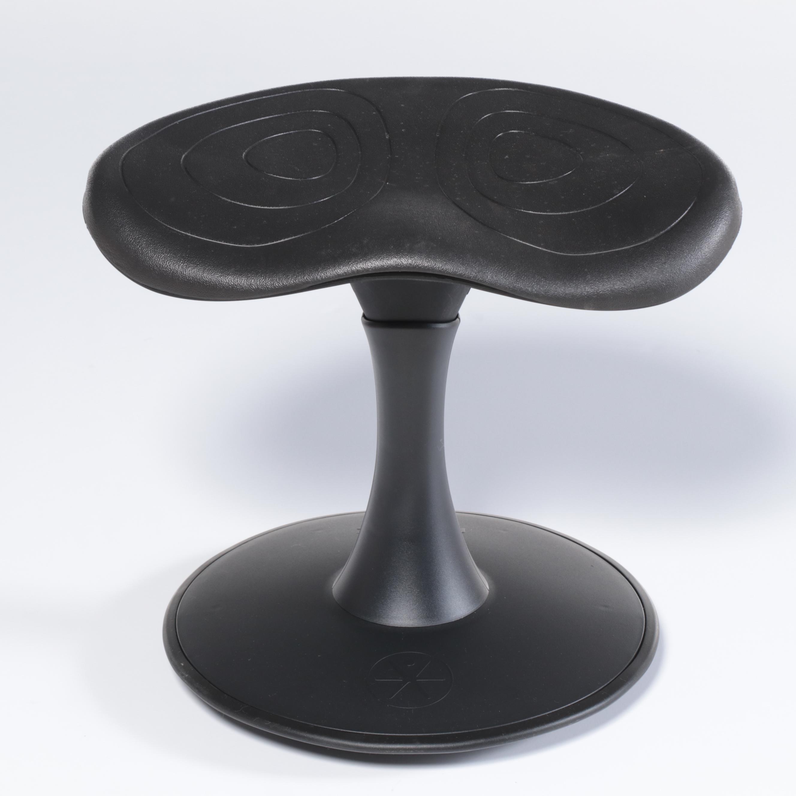 Two Mayline and Safco 14" Focal Fidget Active Seating Stools in Black