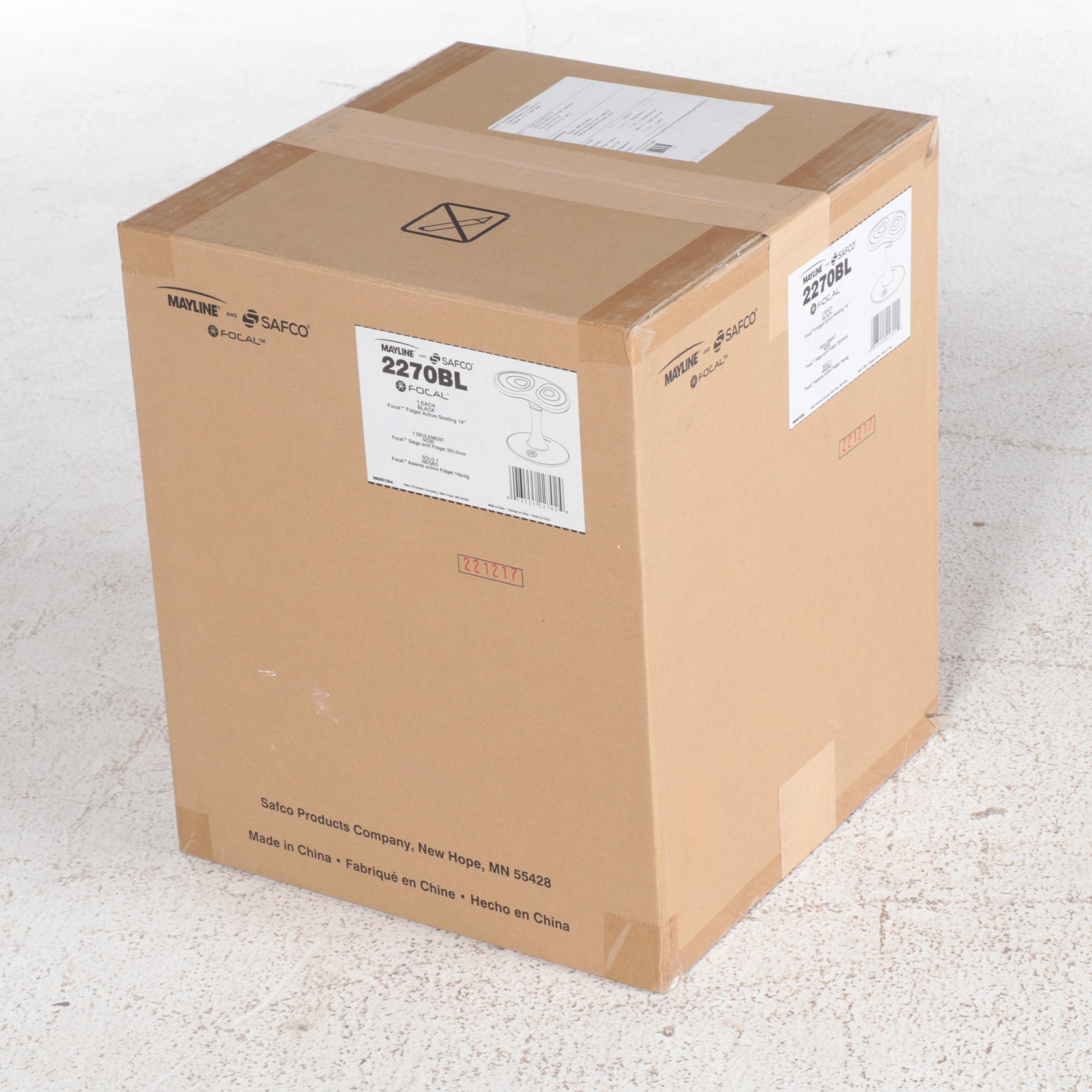 Two Mayline and Safco 14" Focal Fidget Active Seating Stools in Black