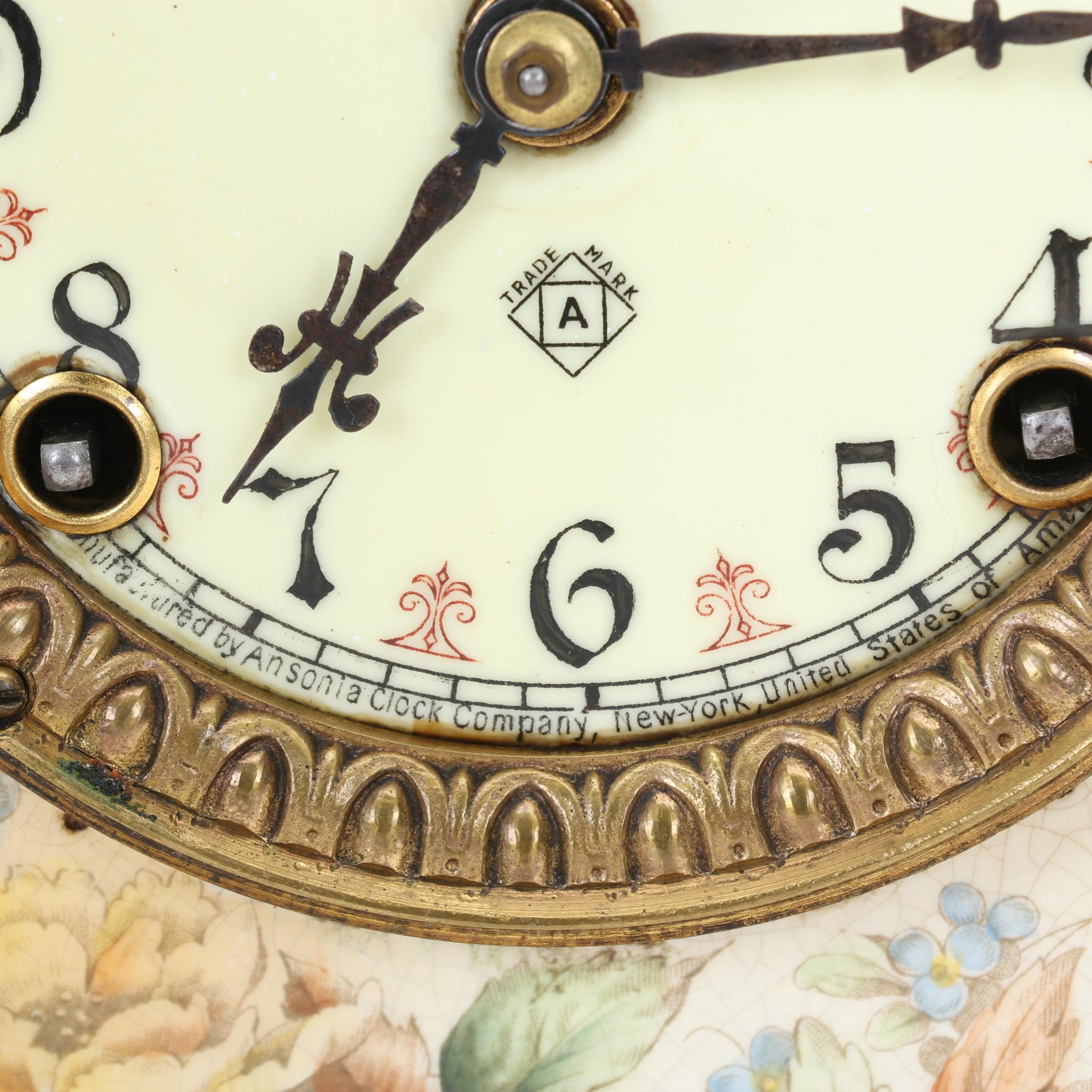 Ansonia Clock Co. "Wyoming" Porcelain Mantel Clock, Late 1800s
