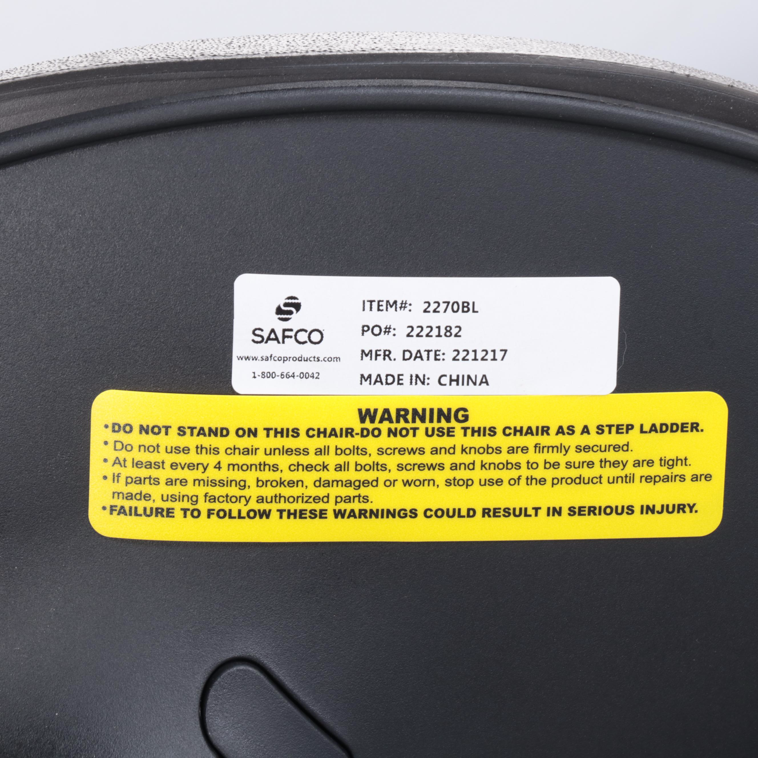 Two Mayline and Safco 14" Focal Fidget Active Seating Stools in Black