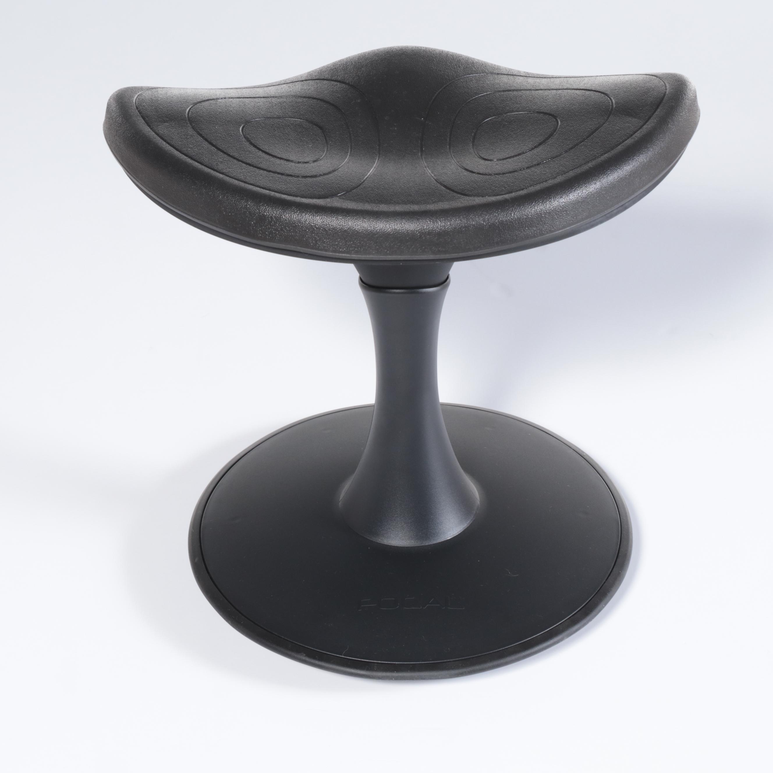 Two Mayline and Safco 14" Focal Fidget Active Seating Stools in Black