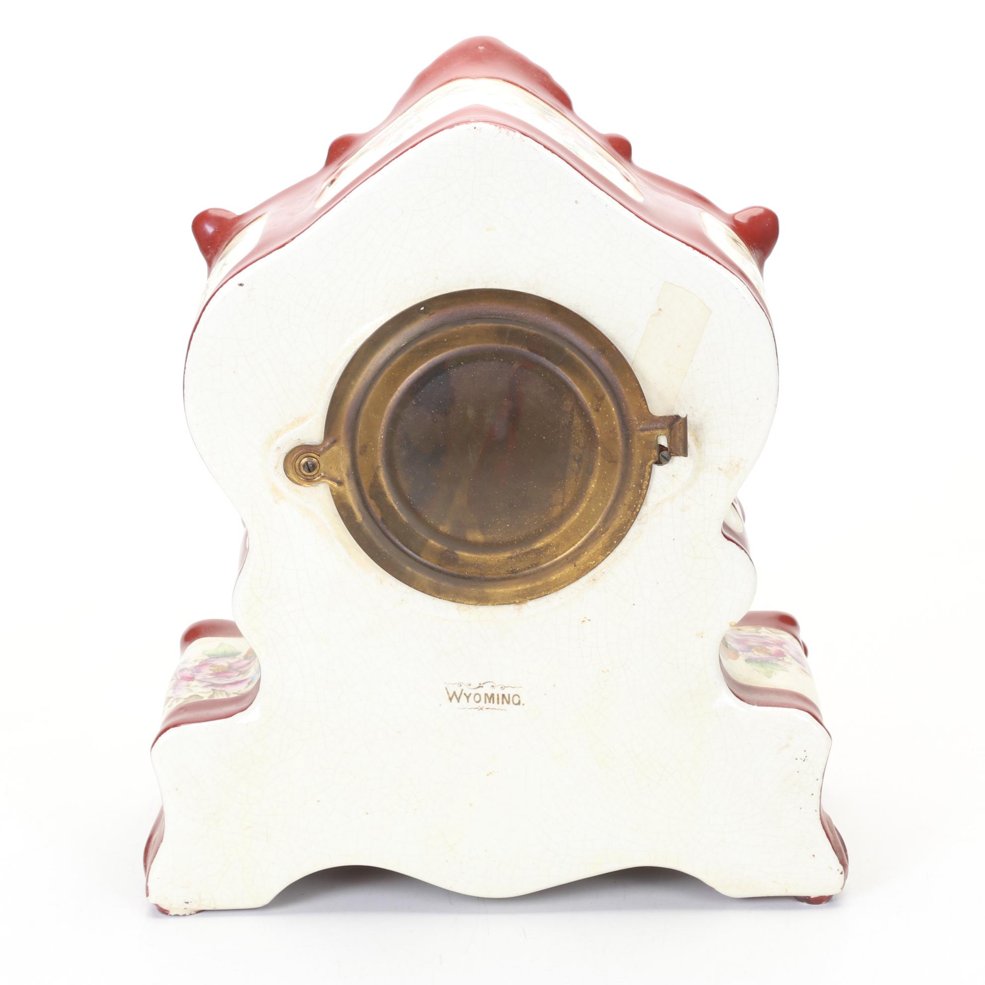 Ansonia Clock Co. "Wyoming" Porcelain Mantel Clock, Late 1800s