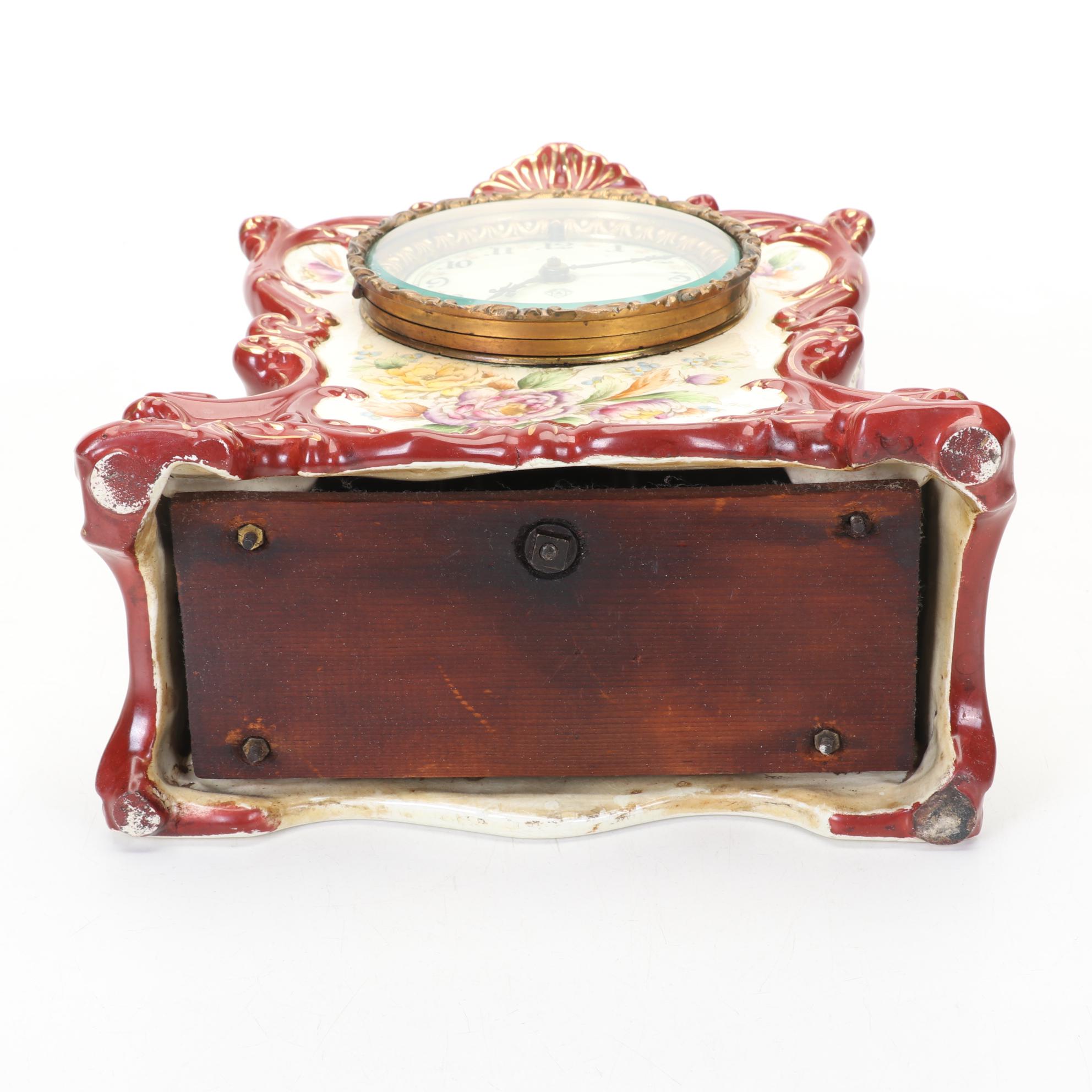 Ansonia Clock Co. "Wyoming" Porcelain Mantel Clock, Late 1800s