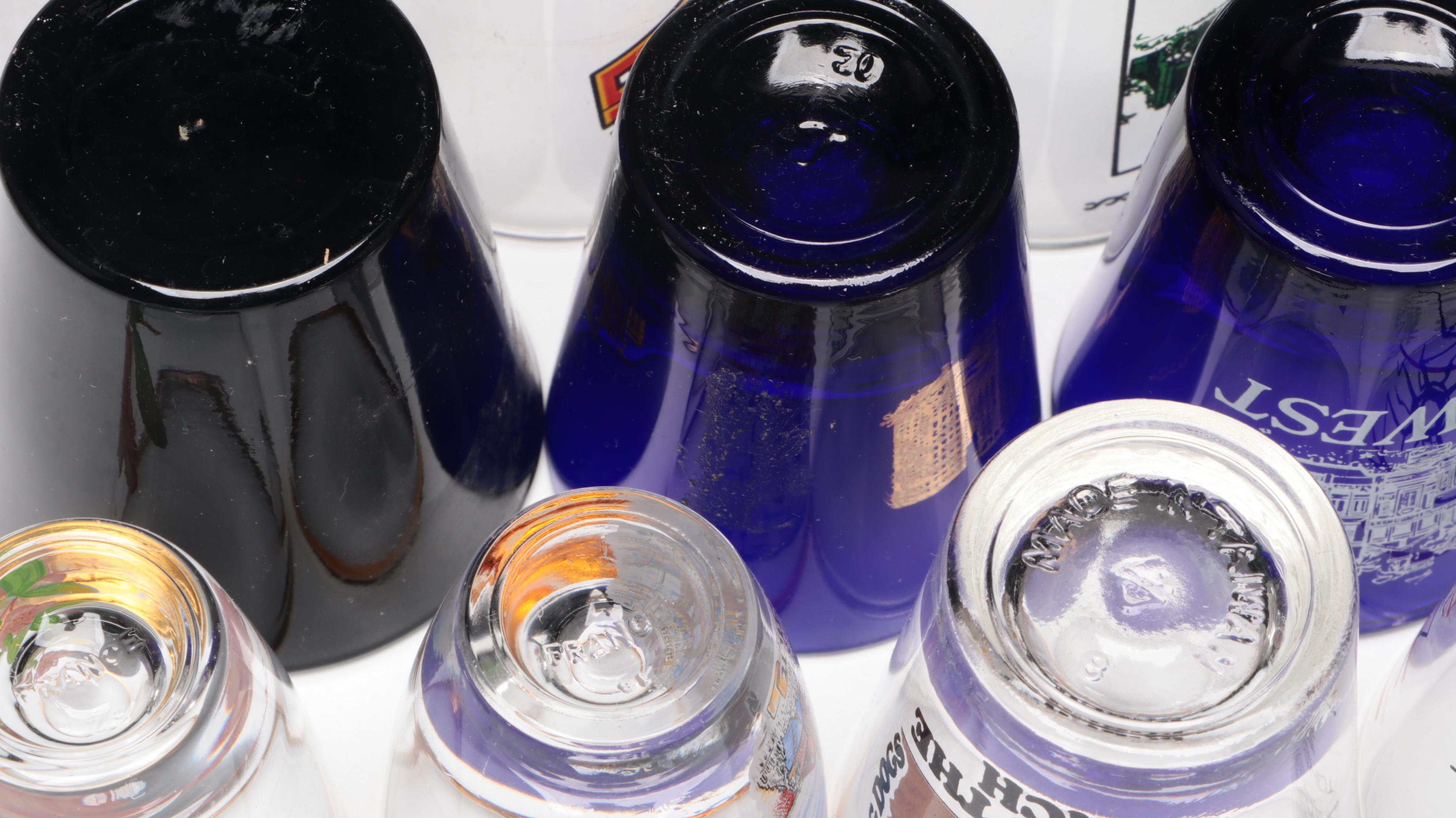 Novelty and Souvenir Shot Glasses and Ashtrays, Mid to Late 20th Century