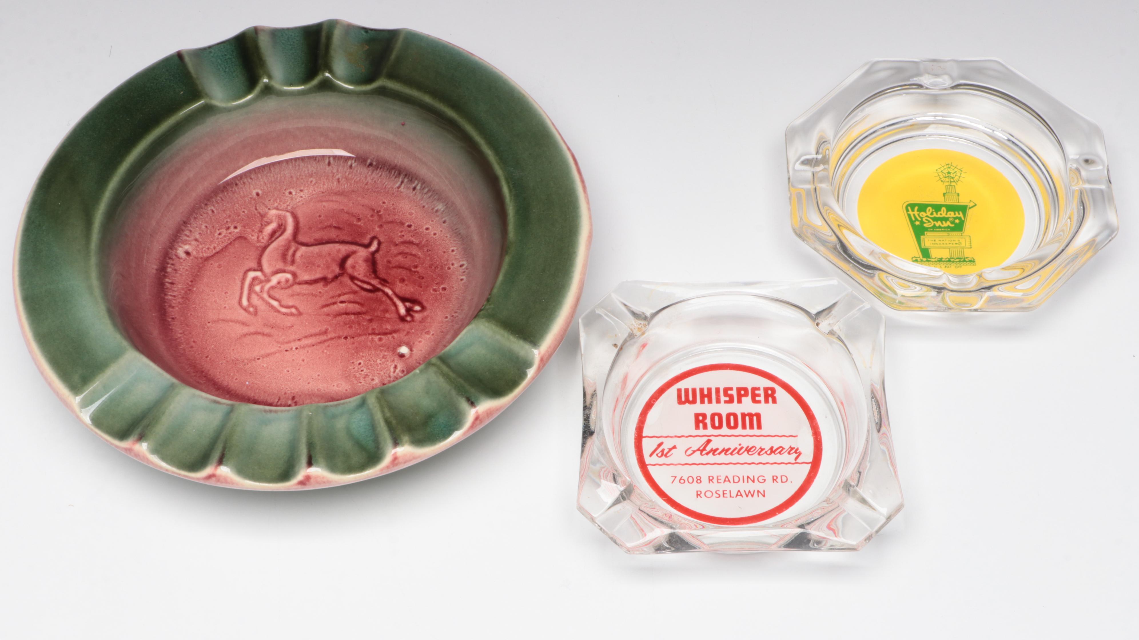 Novelty and Souvenir Shot Glasses and Ashtrays, Mid to Late 20th Century