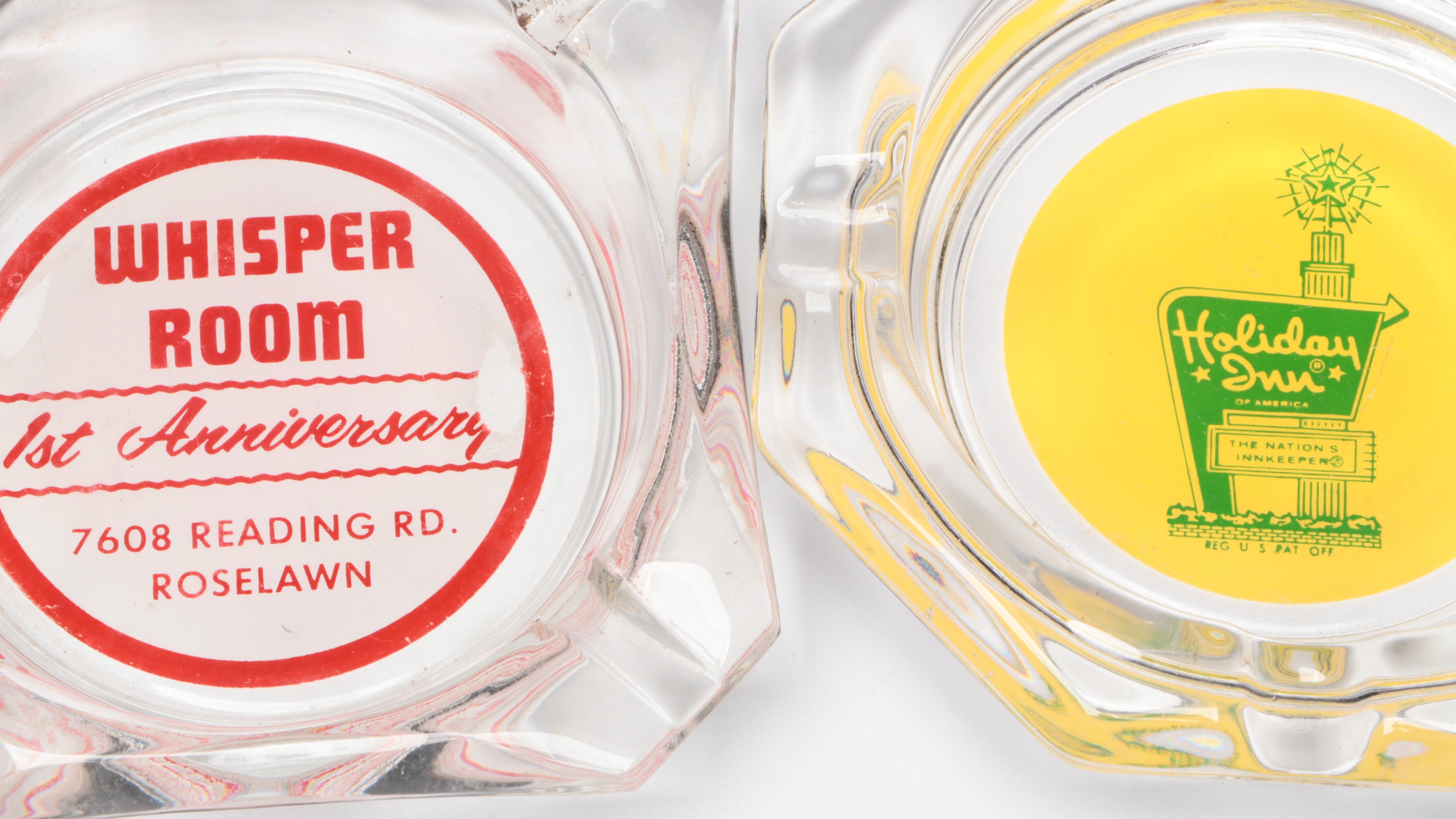 Novelty and Souvenir Shot Glasses and Ashtrays, Mid to Late 20th Century