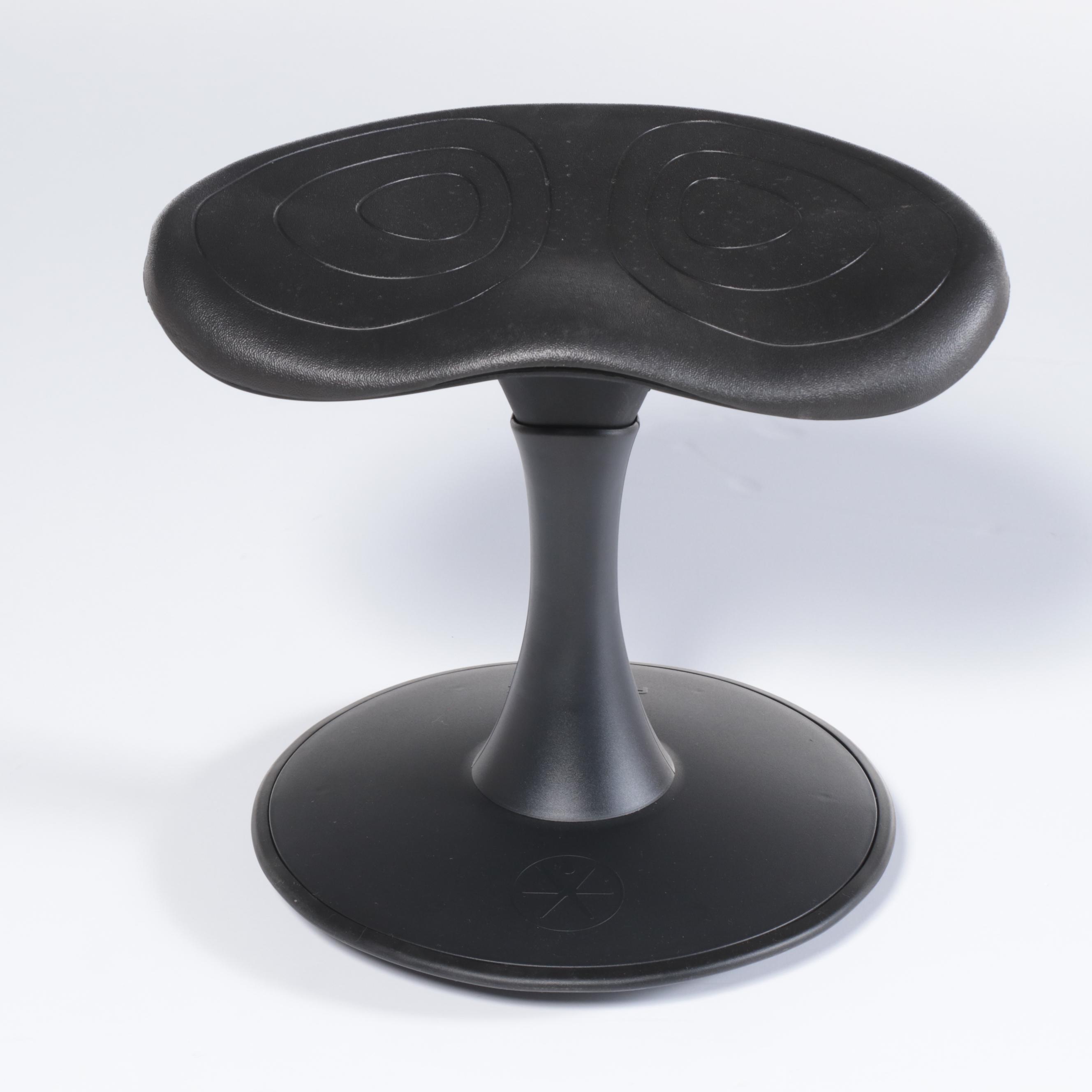 Two Mayline and Safco 14" Focal Fidget Active Seating Stools in Black